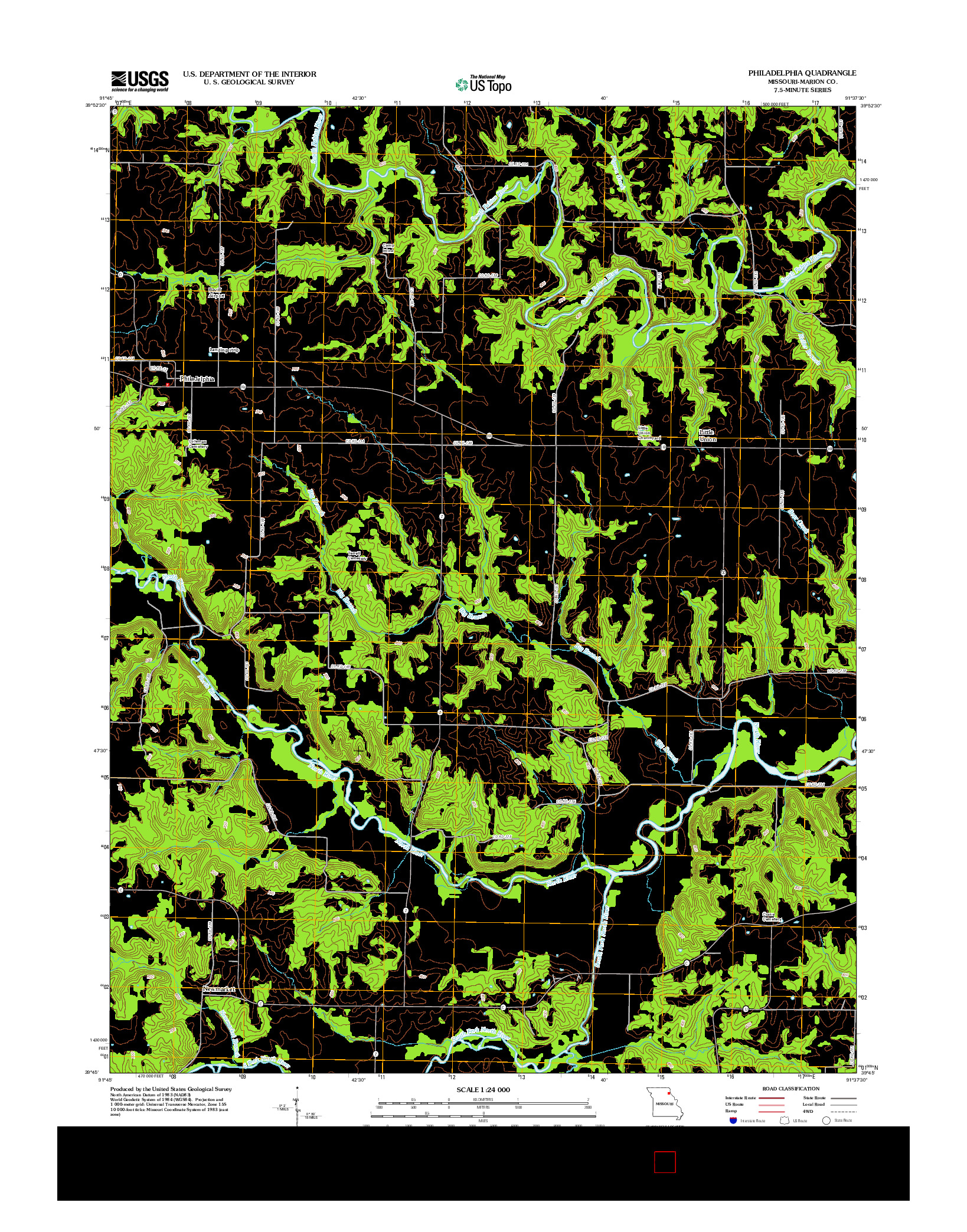 USGS US TOPO 7.5-MINUTE MAP FOR PHILADELPHIA, MO 2012