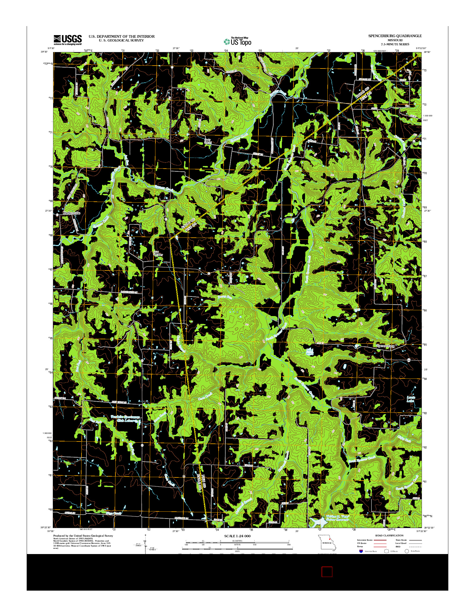 USGS US TOPO 7.5-MINUTE MAP FOR SPENCERBURG, MO 2012