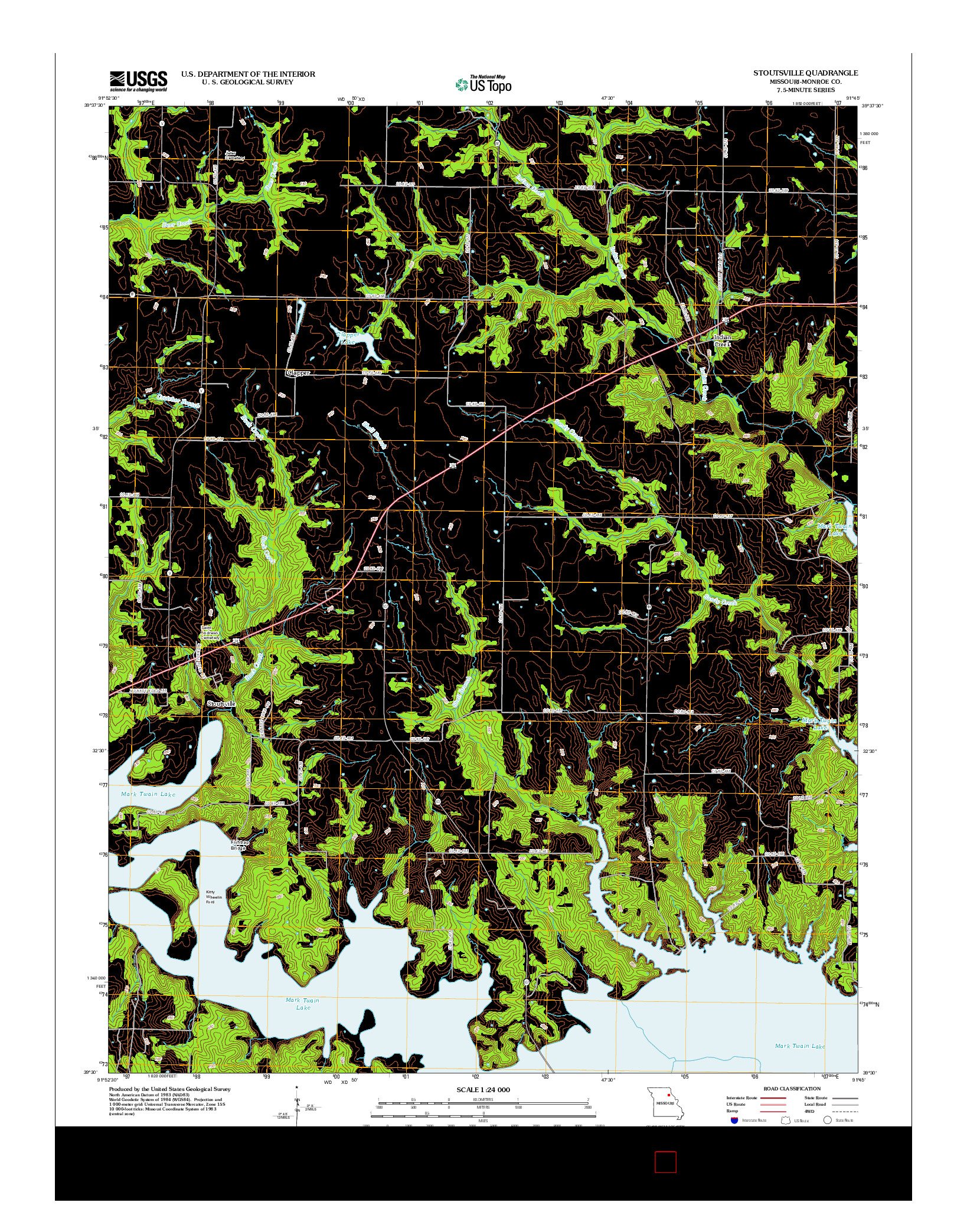 USGS US TOPO 7.5-MINUTE MAP FOR STOUTSVILLE, MO 2012