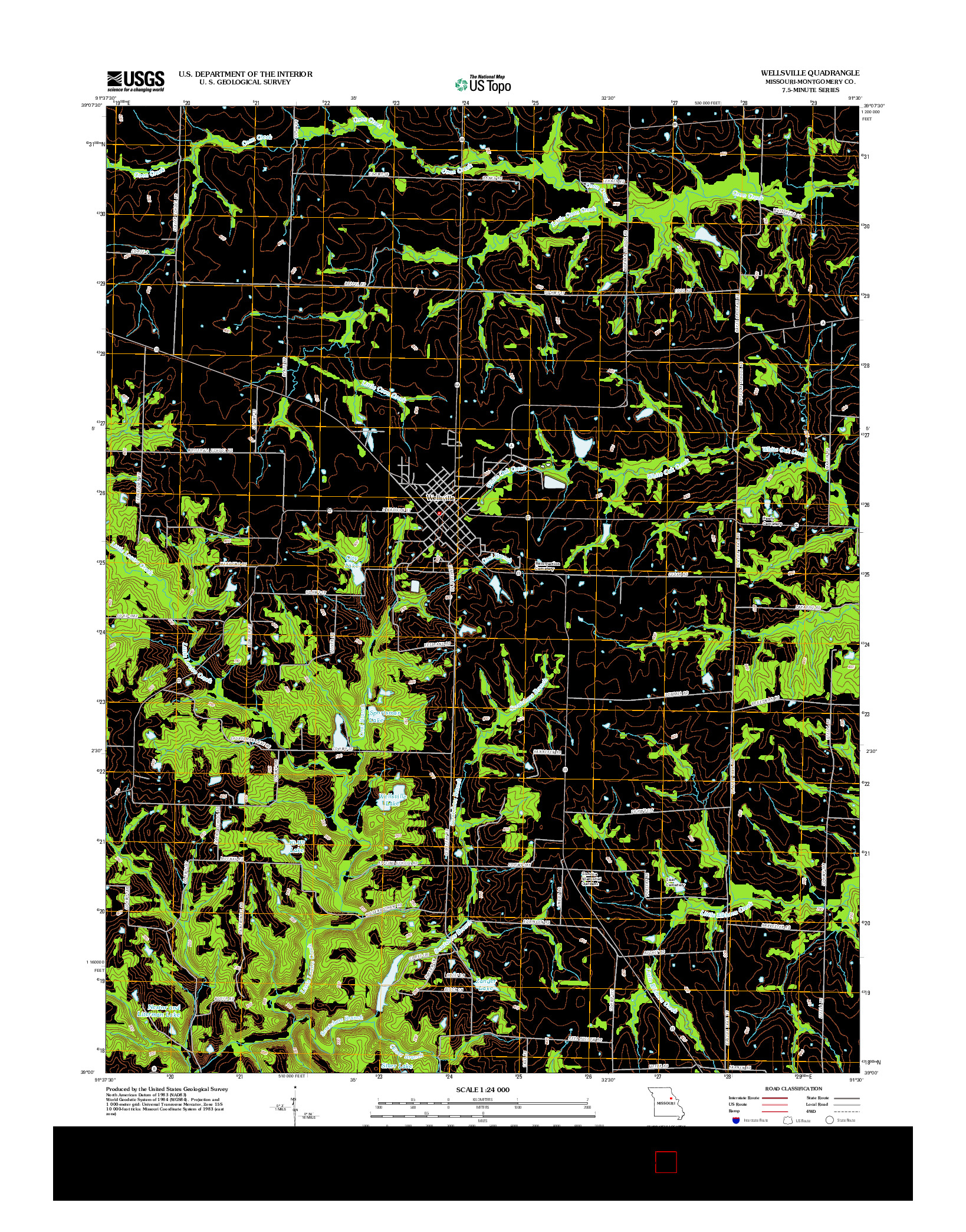 USGS US TOPO 7.5-MINUTE MAP FOR WELLSVILLE, MO 2012