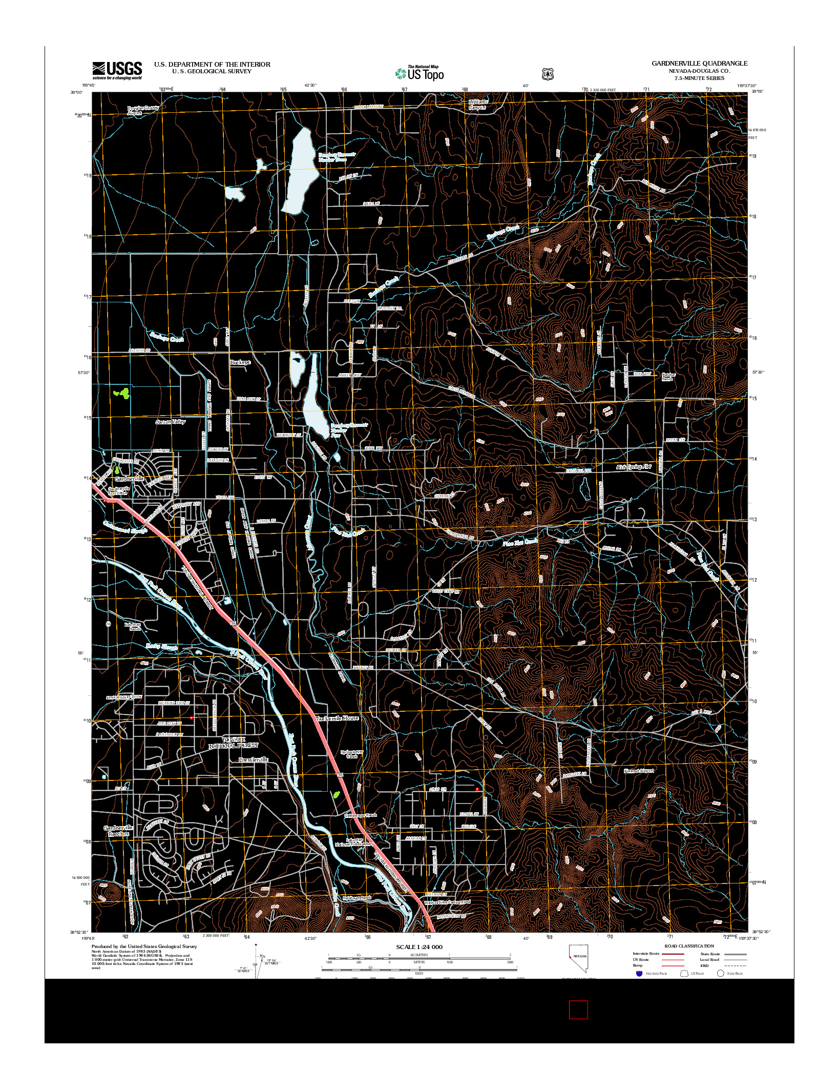 USGS US TOPO 7.5-MINUTE MAP FOR GARDNERVILLE, NV 2012