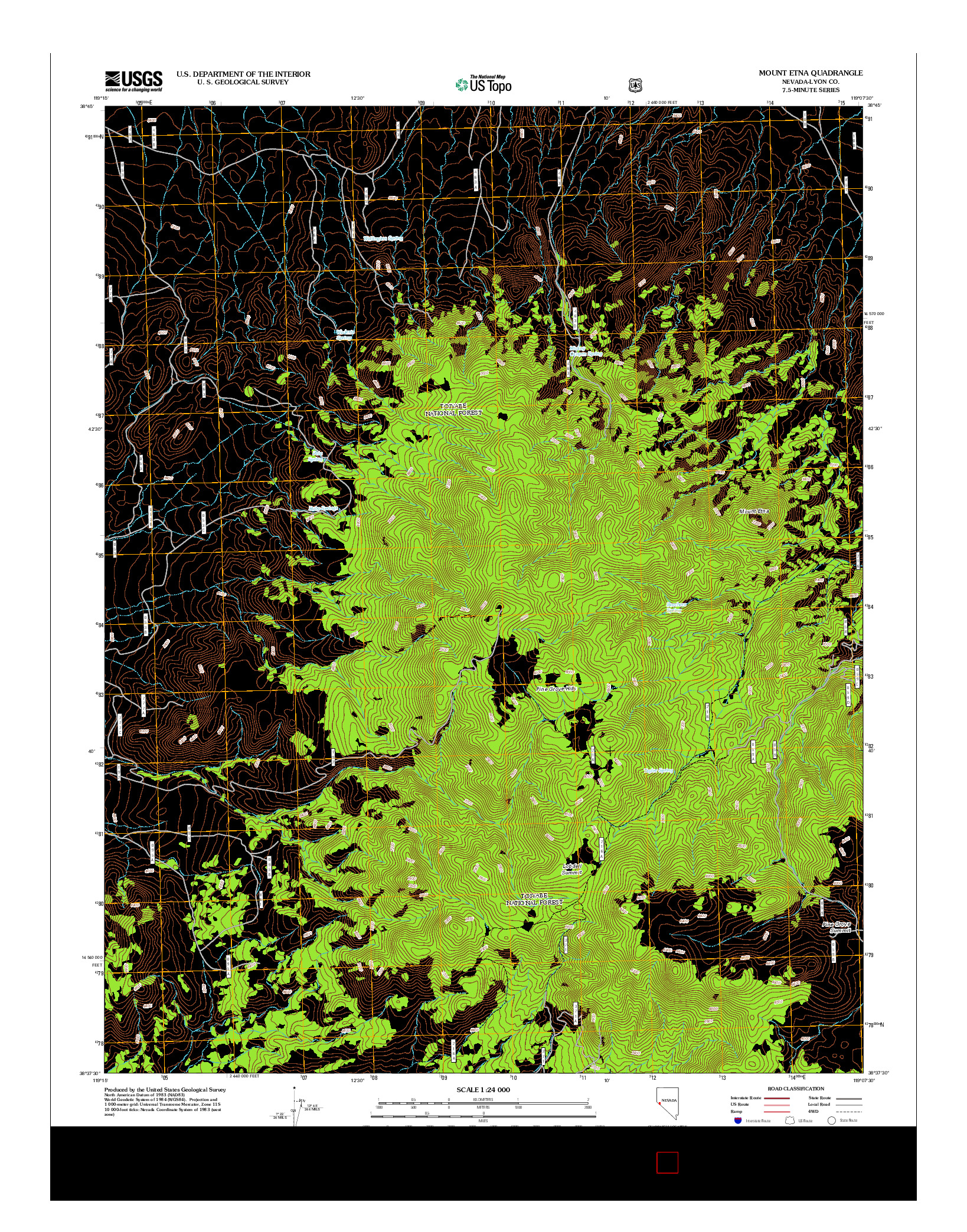 USGS US TOPO 7.5-MINUTE MAP FOR MOUNT ETNA, NV 2012