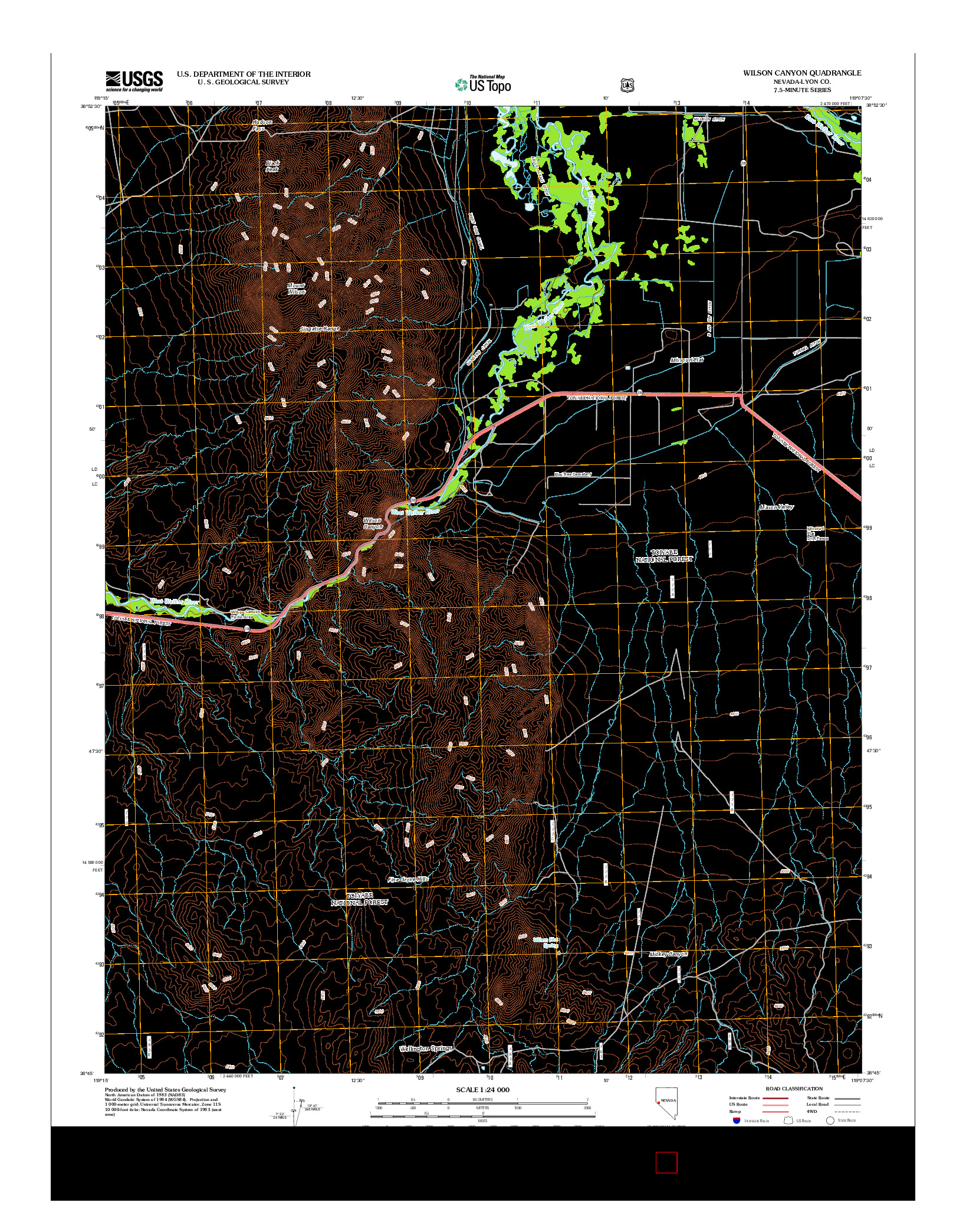 USGS US TOPO 7.5-MINUTE MAP FOR WILSON CANYON, NV 2012