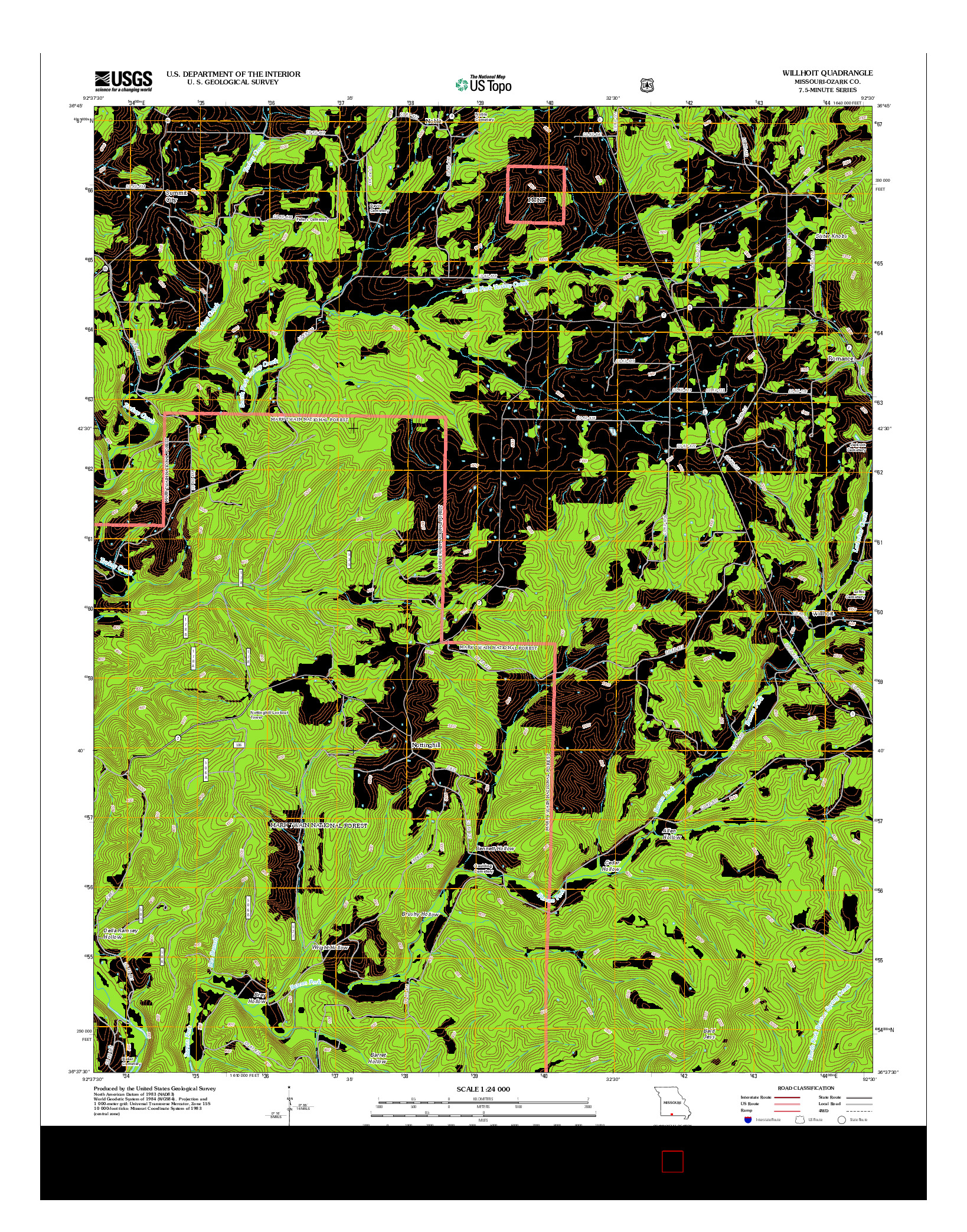 USGS US TOPO 7.5-MINUTE MAP FOR WILLHOIT, MO 2012