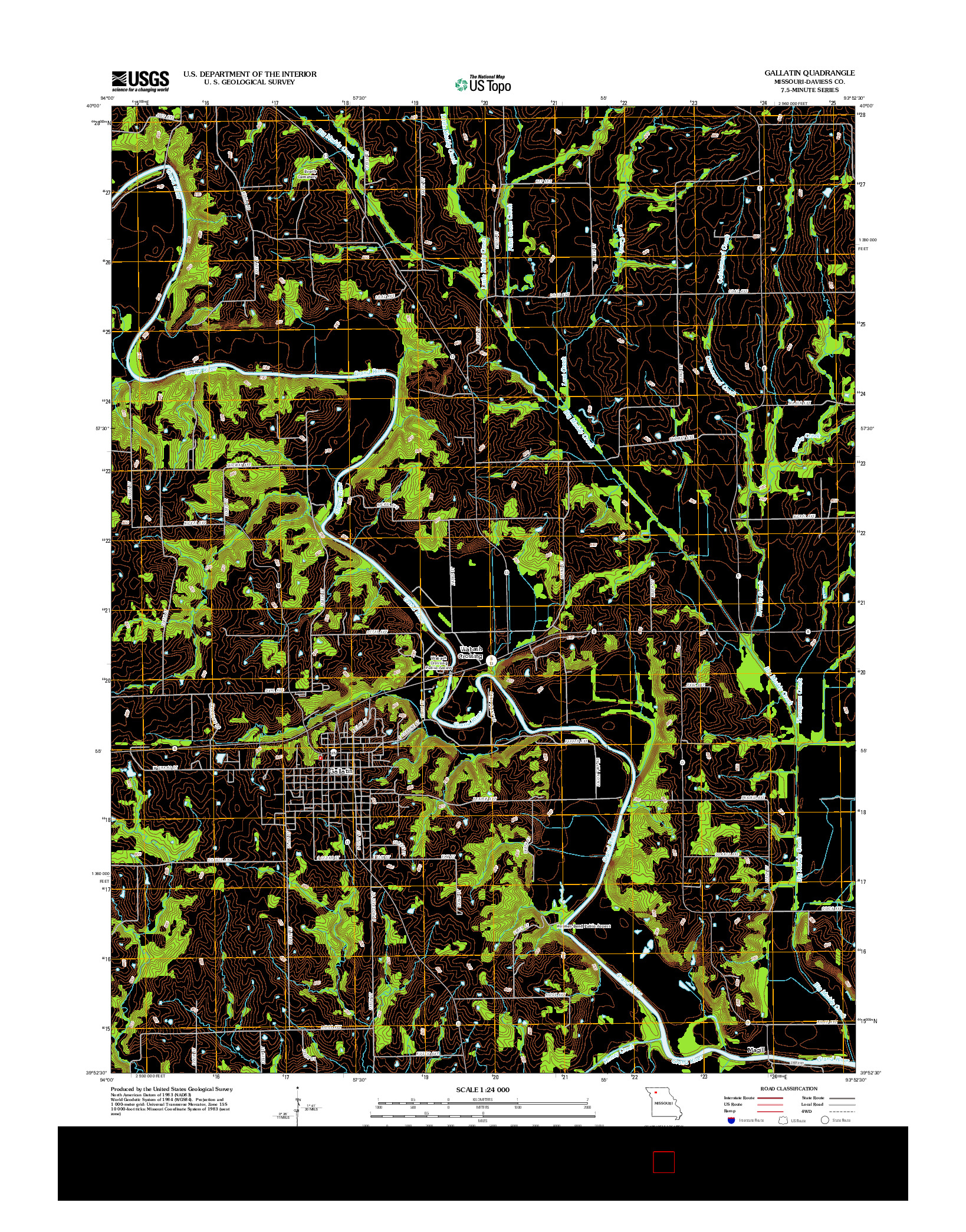 USGS US TOPO 7.5-MINUTE MAP FOR GALLATIN, MO 2012