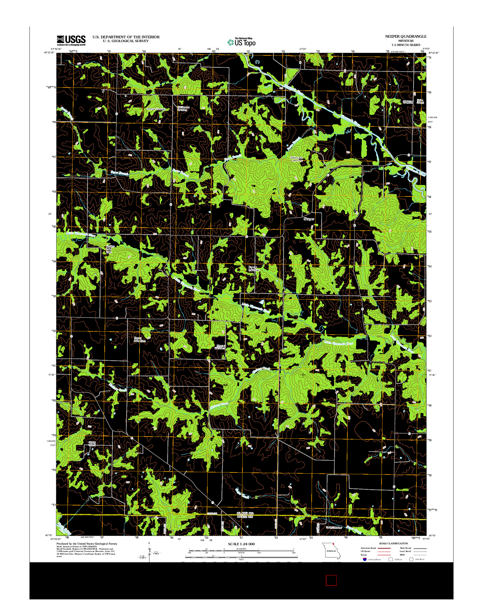 USGS US TOPO 7.5-MINUTE MAP FOR NEEPER, MO 2012