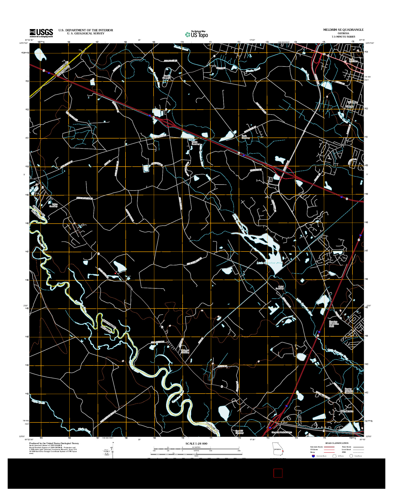 USGS US TOPO 7.5-MINUTE MAP FOR MELDRIM SE, GA 2012