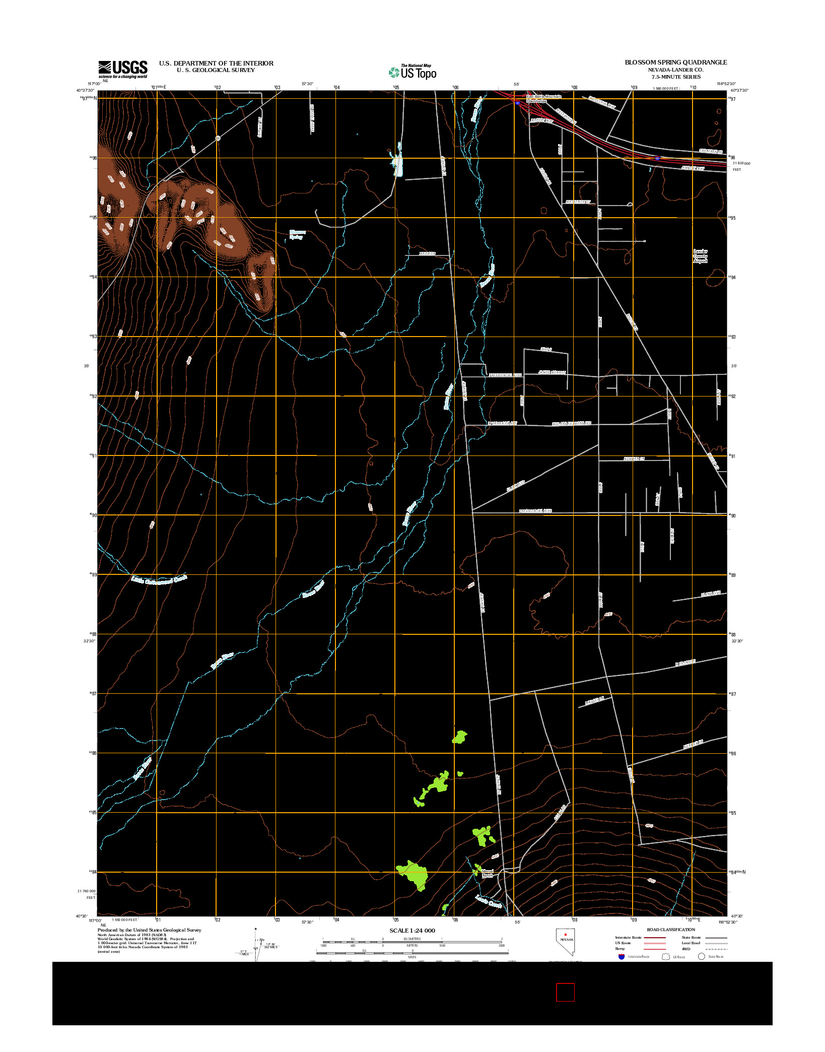 USGS US TOPO 7.5-MINUTE MAP FOR BLOSSOM SPRING, NV 2012