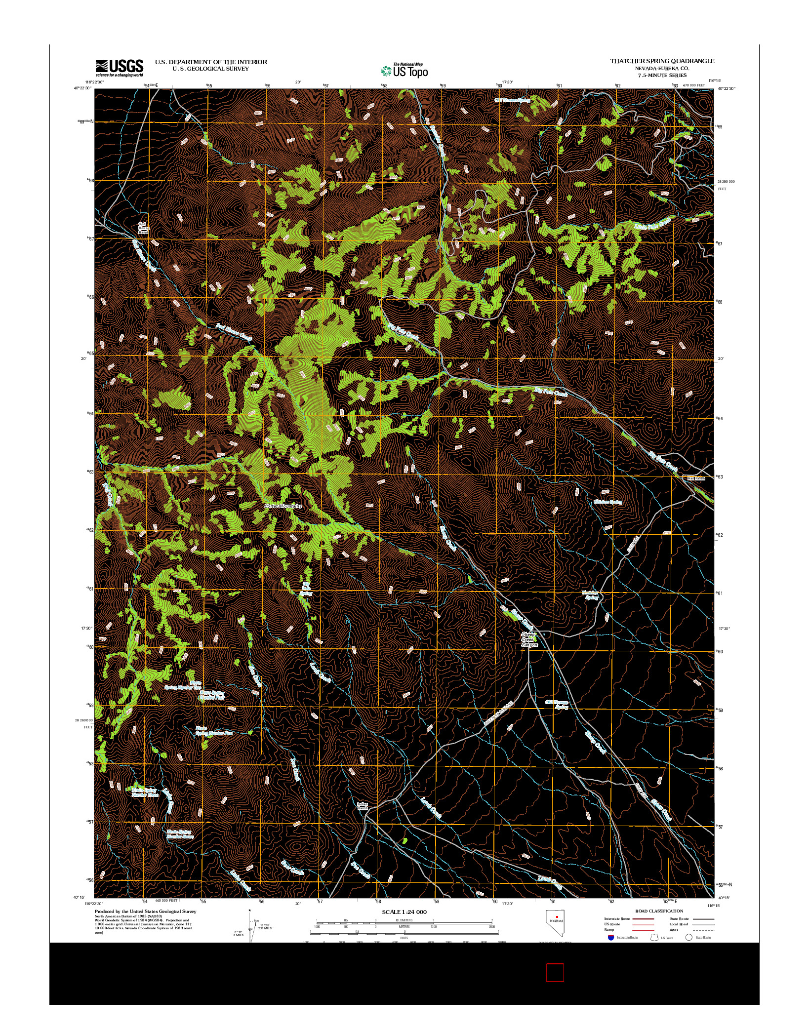 USGS US TOPO 7.5-MINUTE MAP FOR THATCHER SPRING, NV 2012