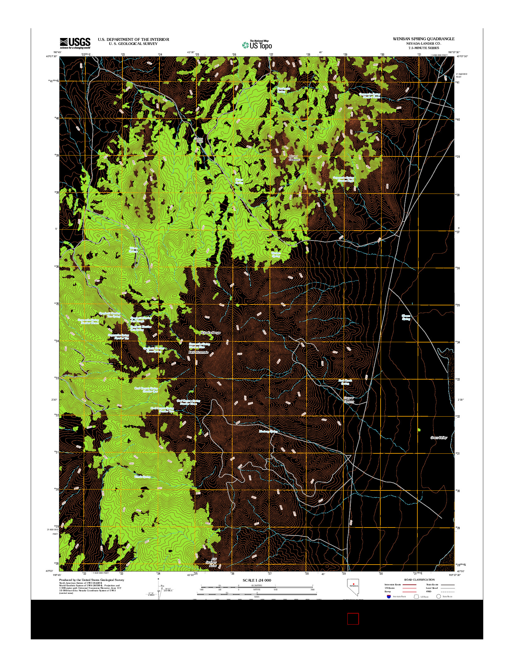 USGS US TOPO 7.5-MINUTE MAP FOR WENBAN SPRING, NV 2012