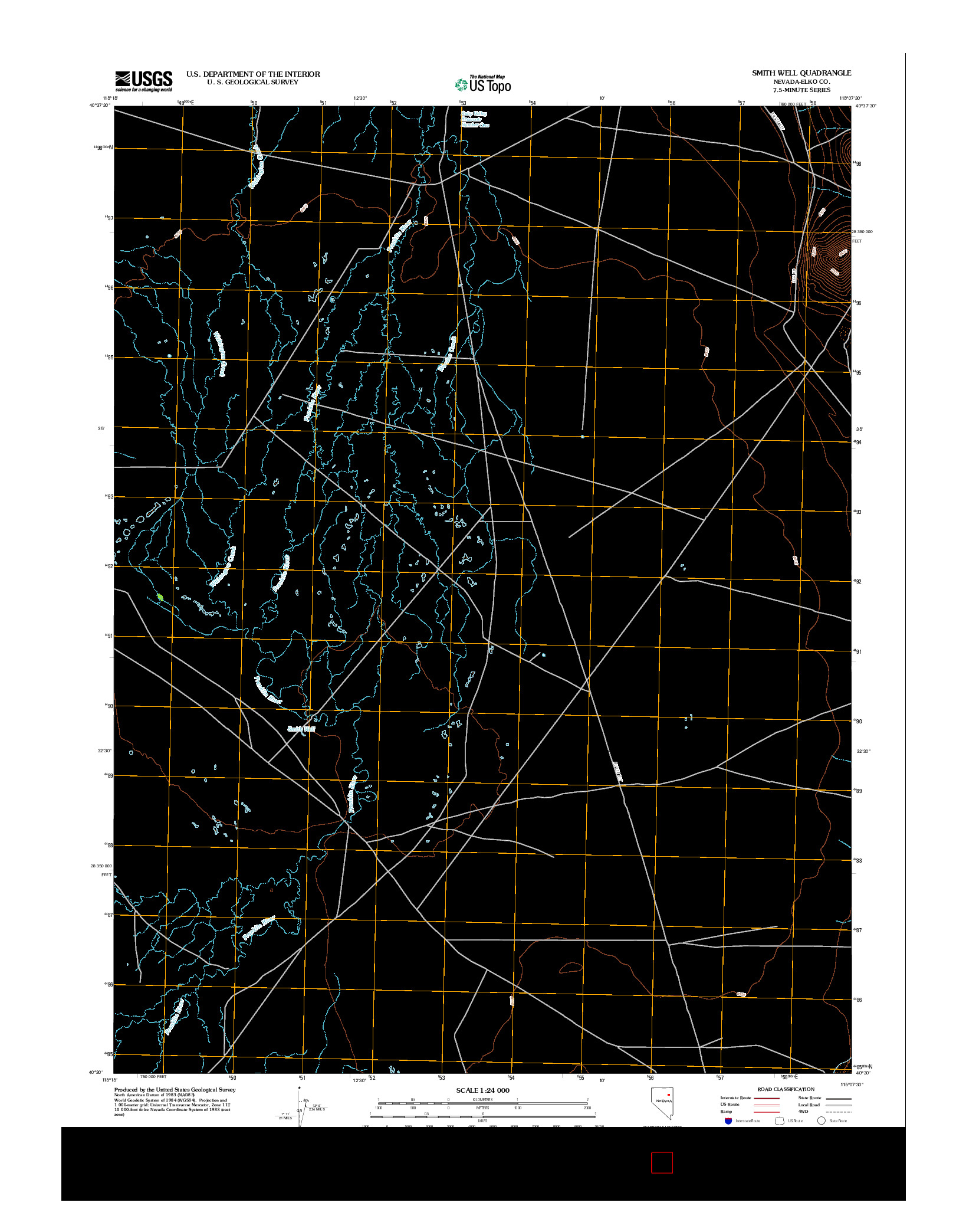 USGS US TOPO 7.5-MINUTE MAP FOR SMITH WELL, NV 2012