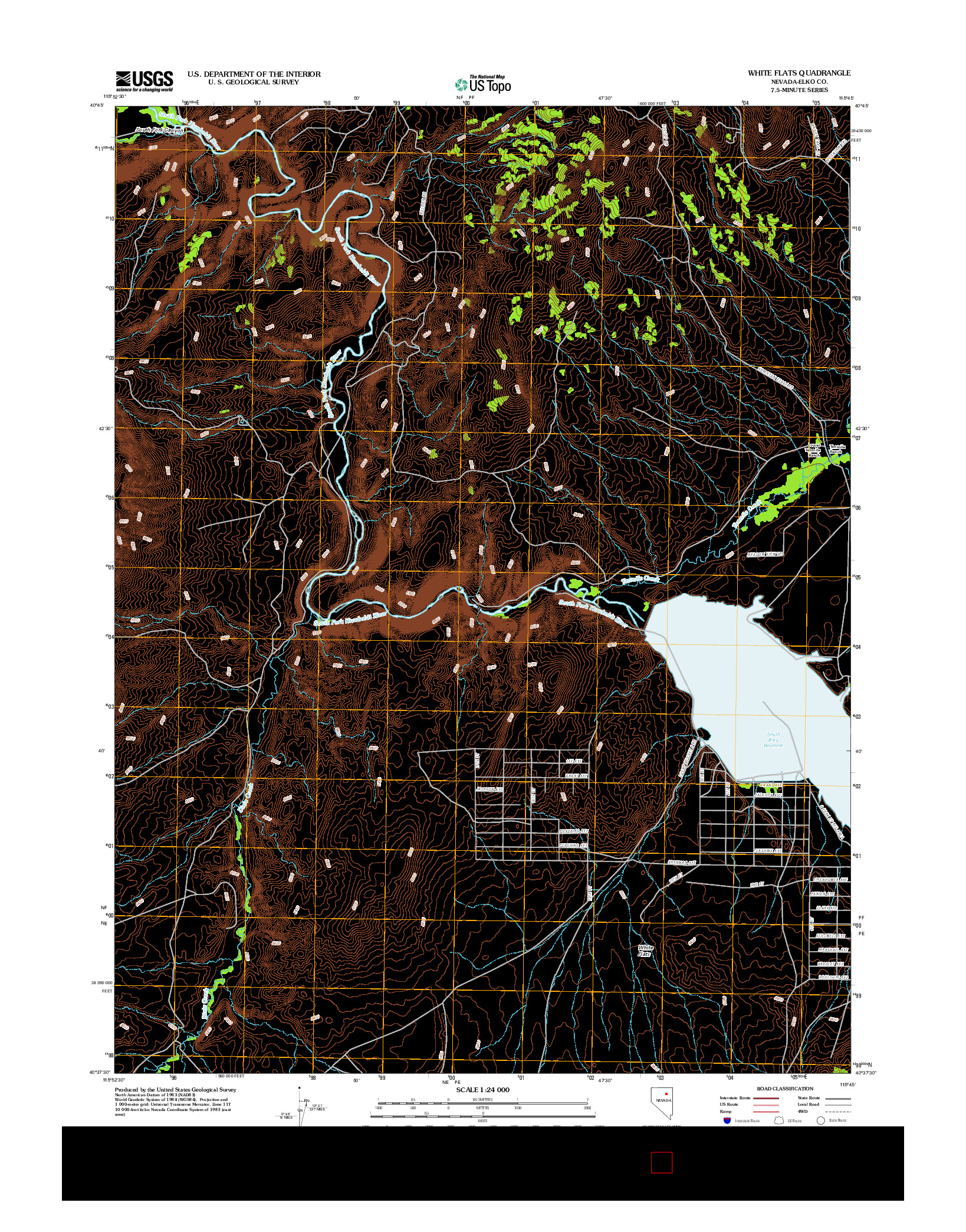 USGS US TOPO 7.5-MINUTE MAP FOR WHITE FLATS, NV 2012