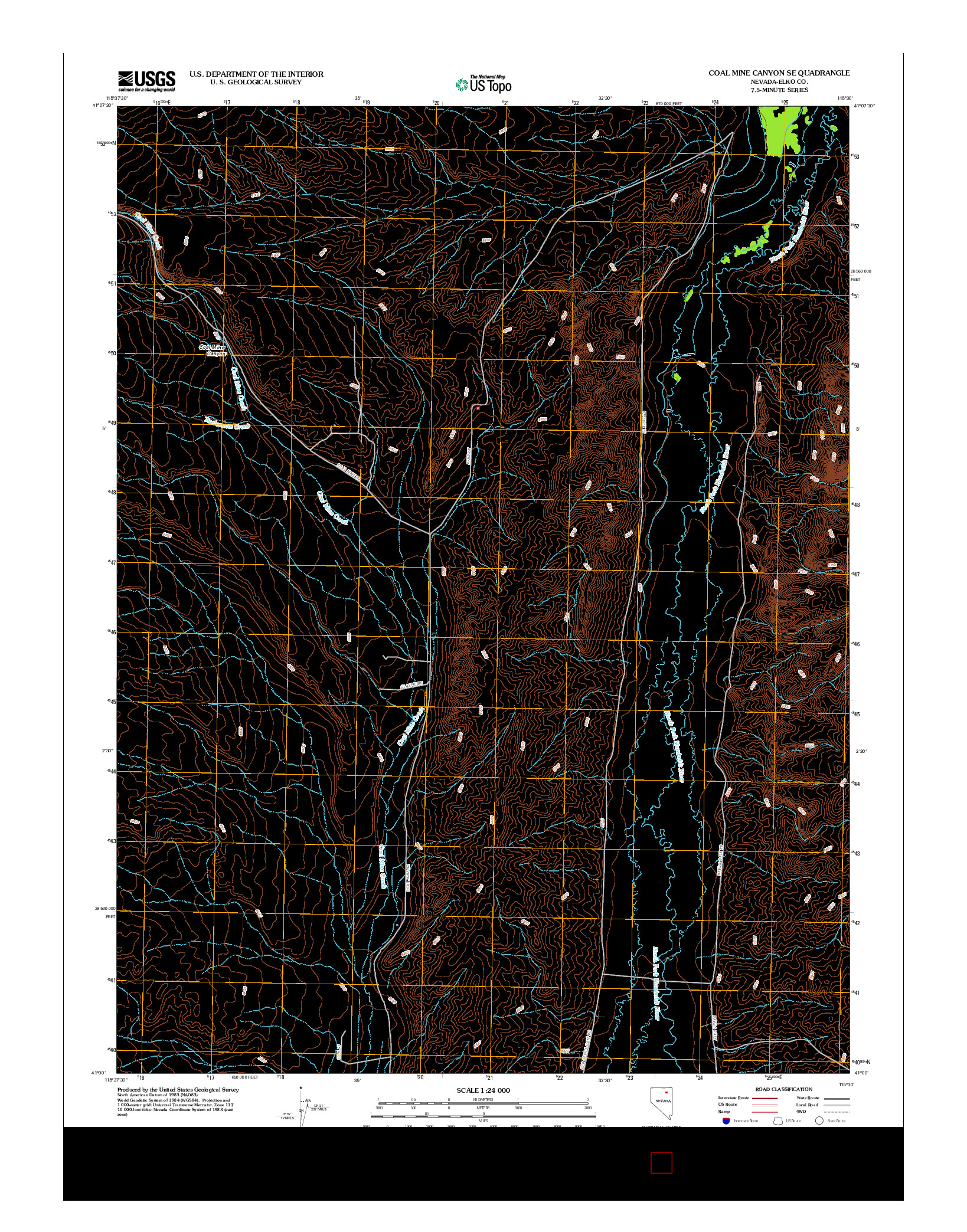 USGS US TOPO 7.5-MINUTE MAP FOR COAL MINE CANYON SE, NV 2012