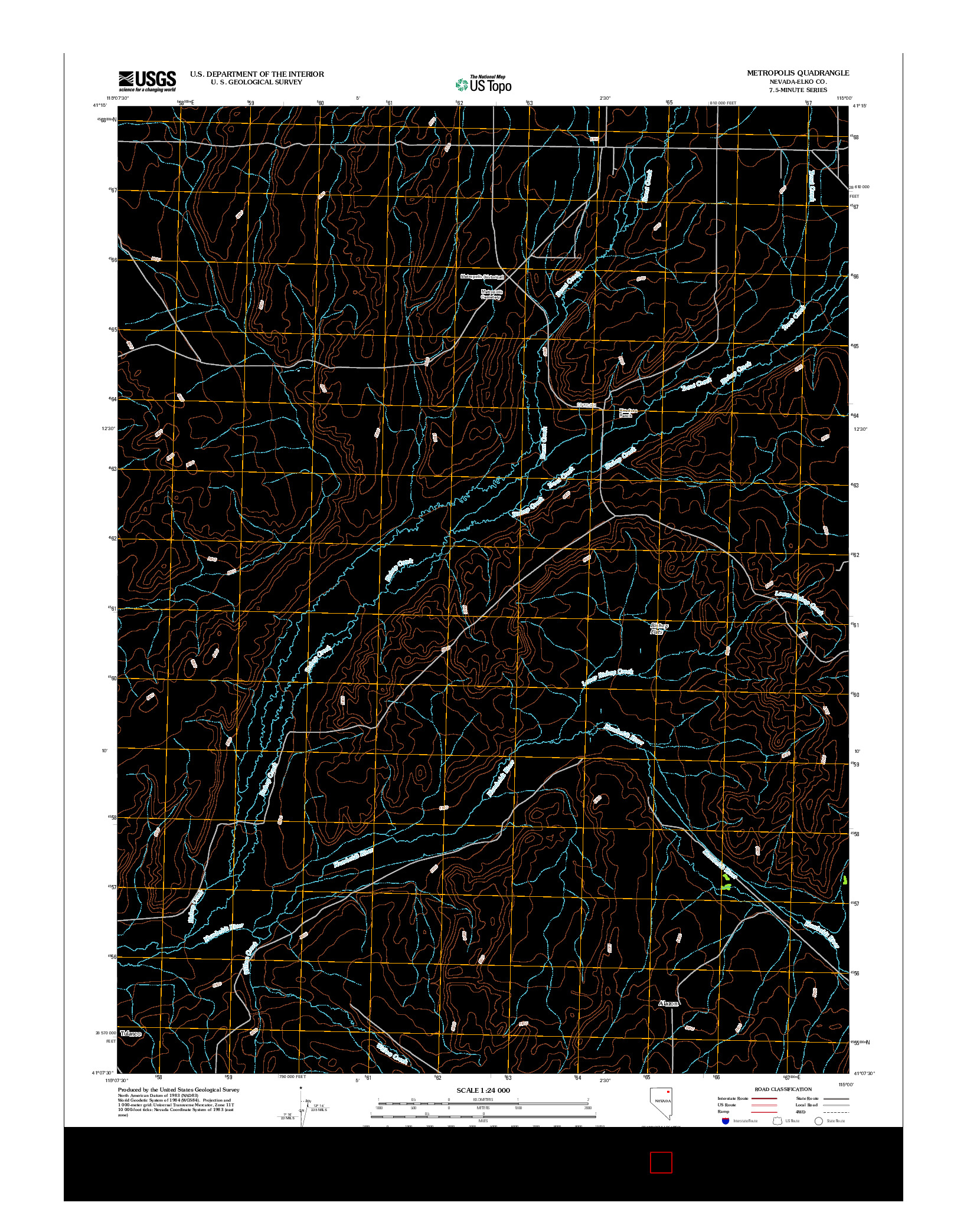 USGS US TOPO 7.5-MINUTE MAP FOR METROPOLIS, NV 2012