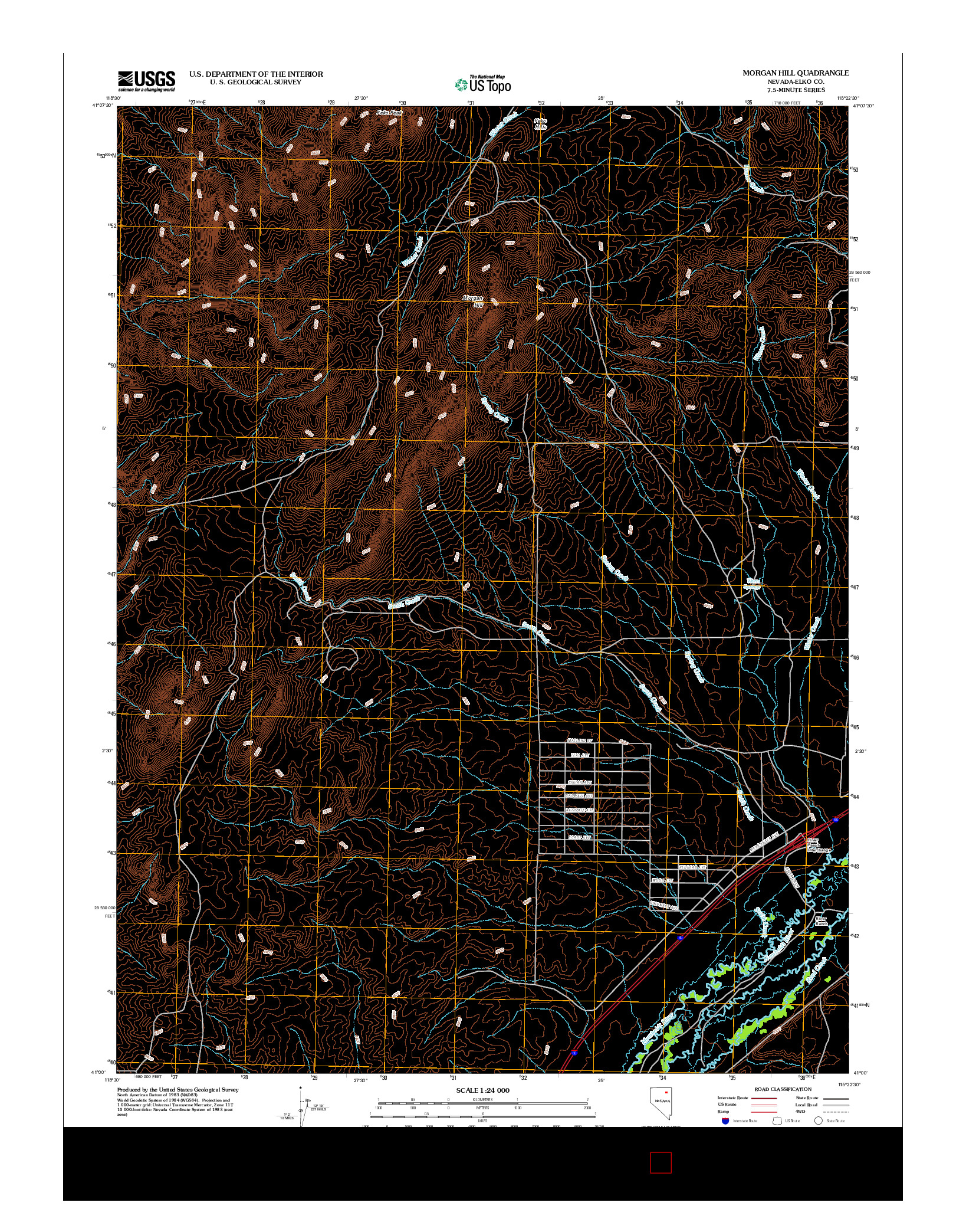 USGS US TOPO 7.5-MINUTE MAP FOR MORGAN HILL, NV 2012