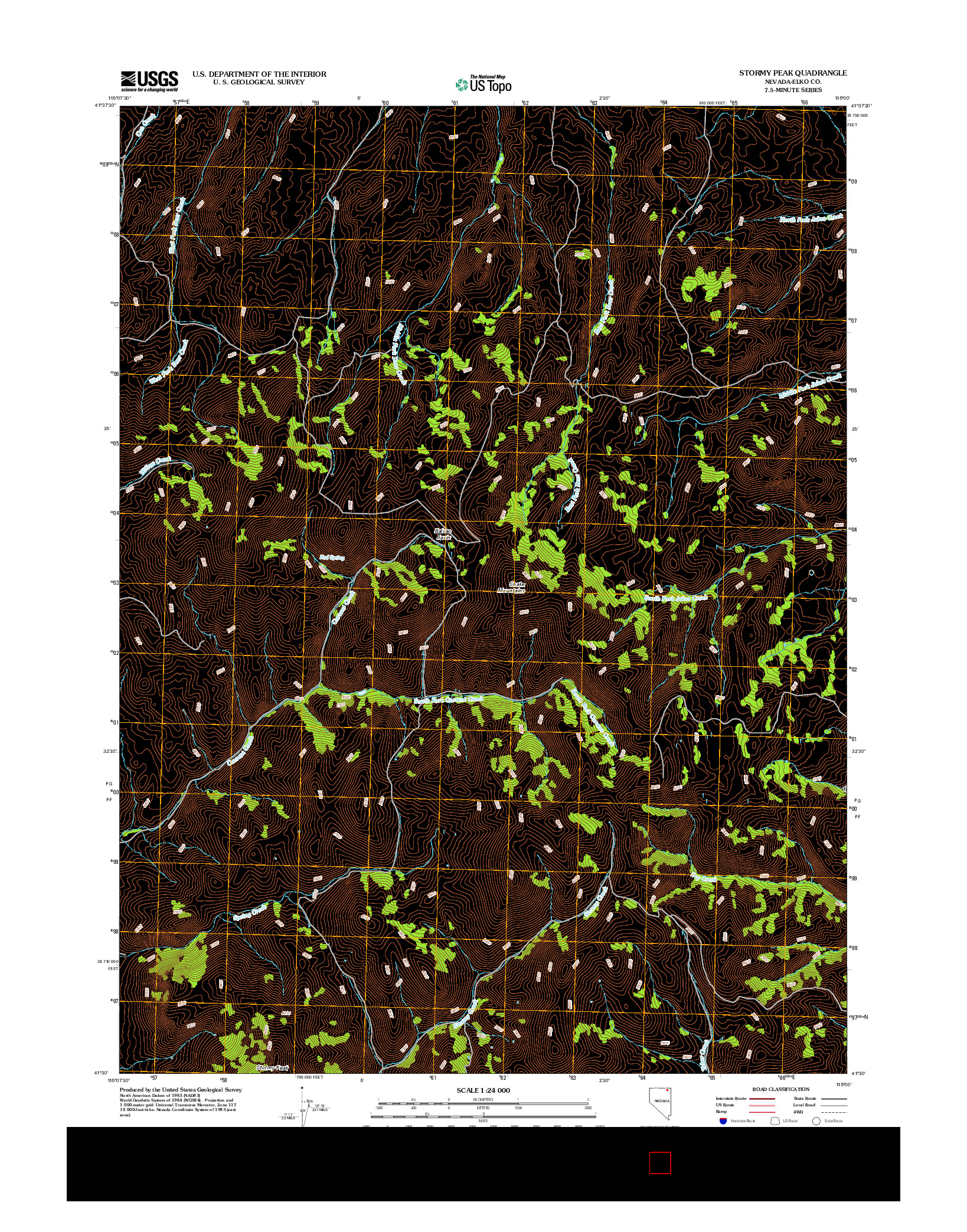 USGS US TOPO 7.5-MINUTE MAP FOR STORMY PEAK, NV 2012