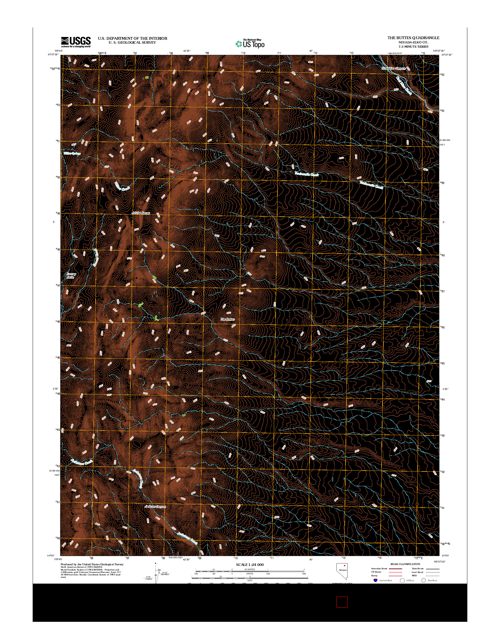 USGS US TOPO 7.5-MINUTE MAP FOR THE BUTTES, NV 2012