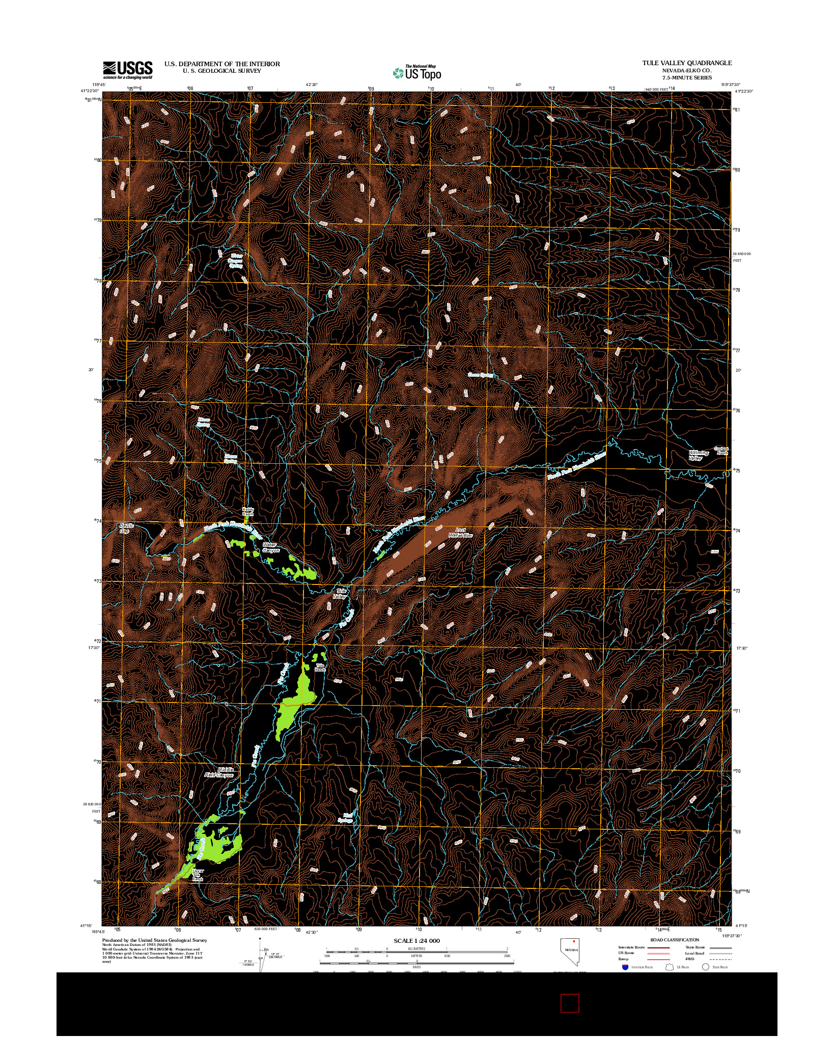 USGS US TOPO 7.5-MINUTE MAP FOR TULE VALLEY, NV 2012