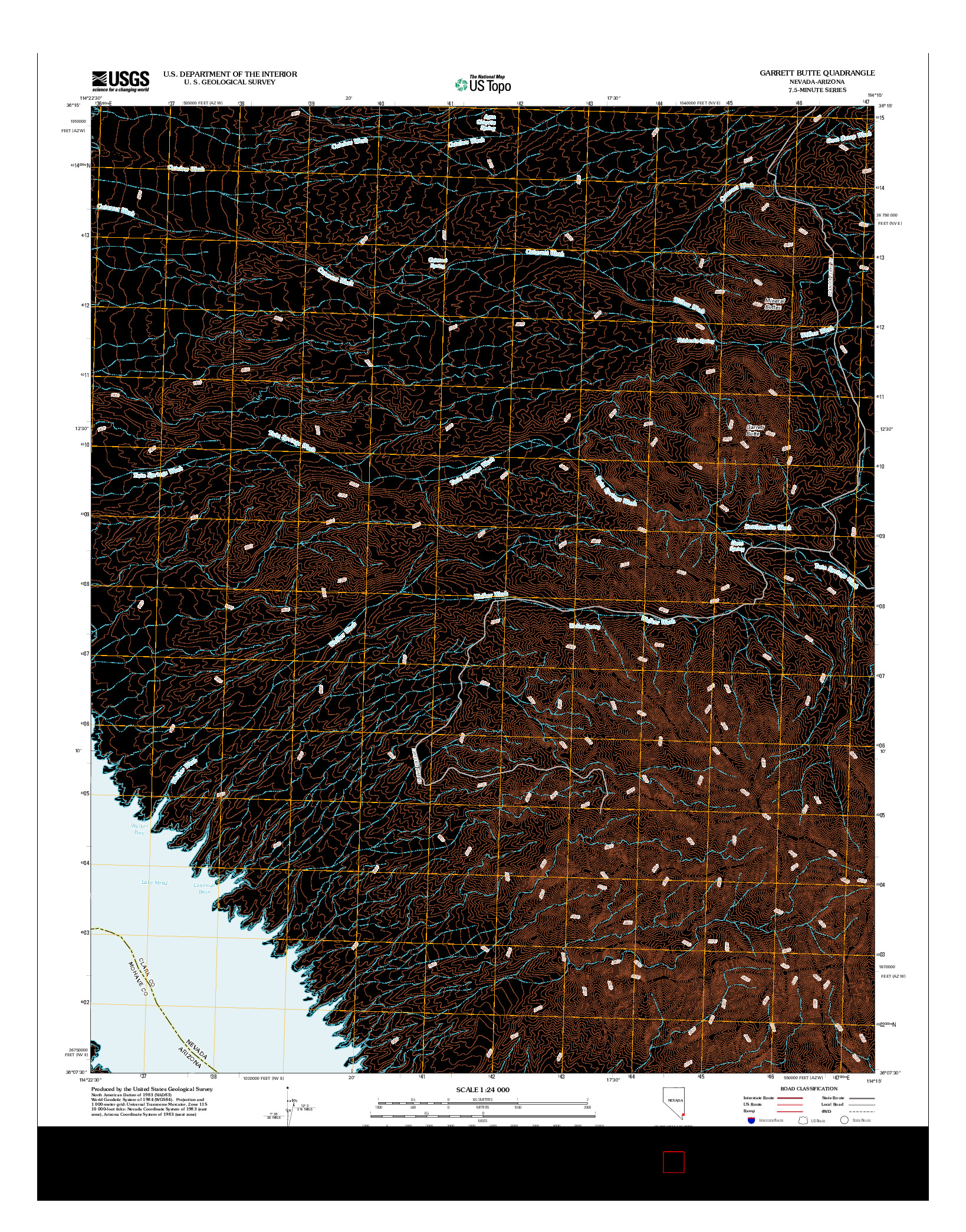 USGS US TOPO 7.5-MINUTE MAP FOR GARRETT BUTTE, NV-AZ 2012