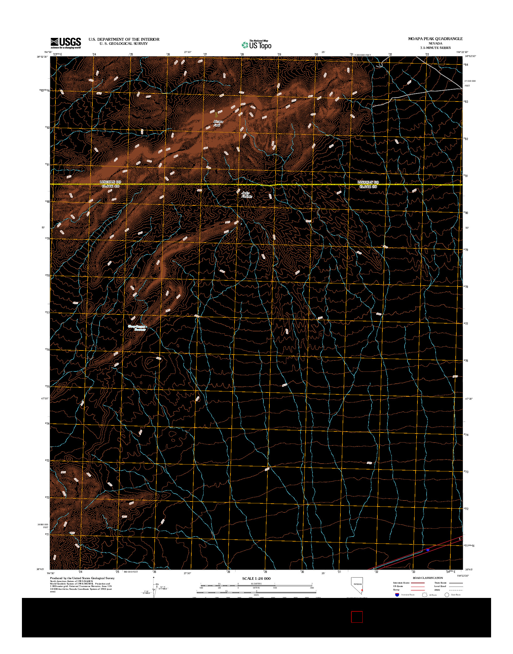 USGS US TOPO 7.5-MINUTE MAP FOR MOAPA PEAK, NV 2012
