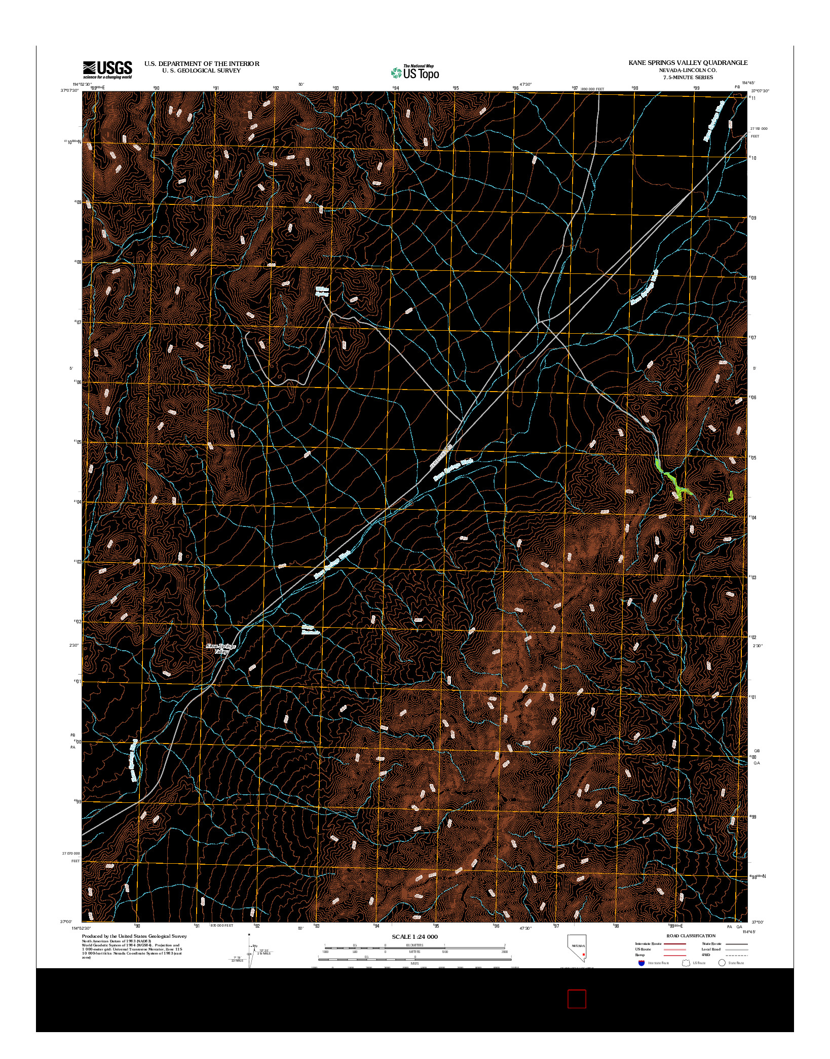 USGS US TOPO 7.5-MINUTE MAP FOR KANE SPRINGS VALLEY, NV 2012