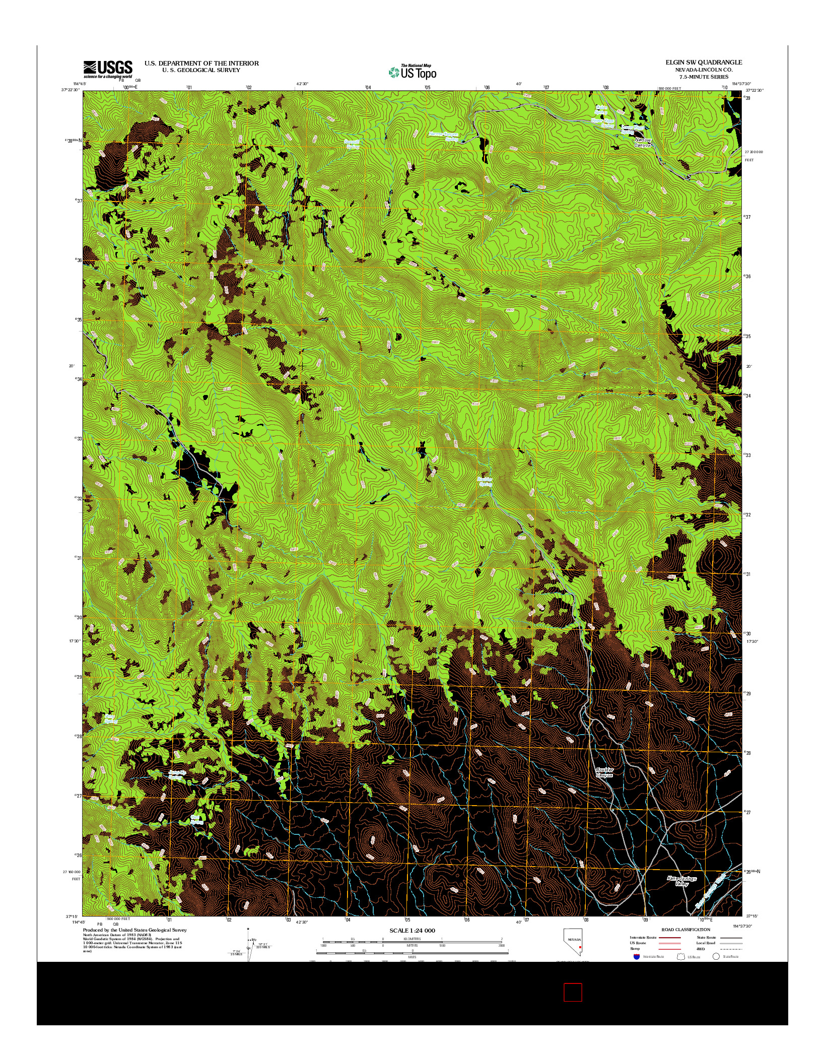 USGS US TOPO 7.5-MINUTE MAP FOR ELGIN SW, NV 2012