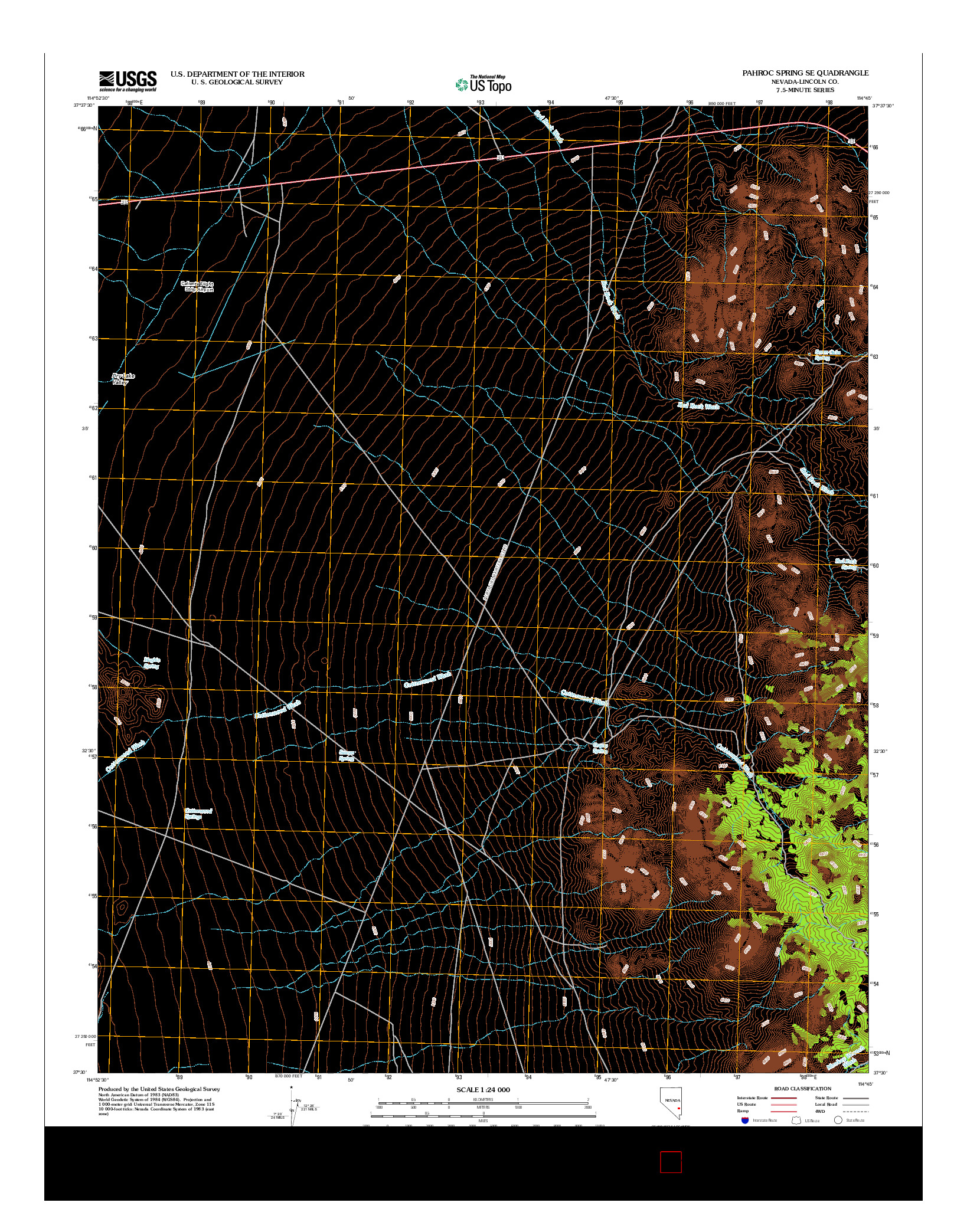 USGS US TOPO 7.5-MINUTE MAP FOR PAHROC SPRING SE, NV 2012