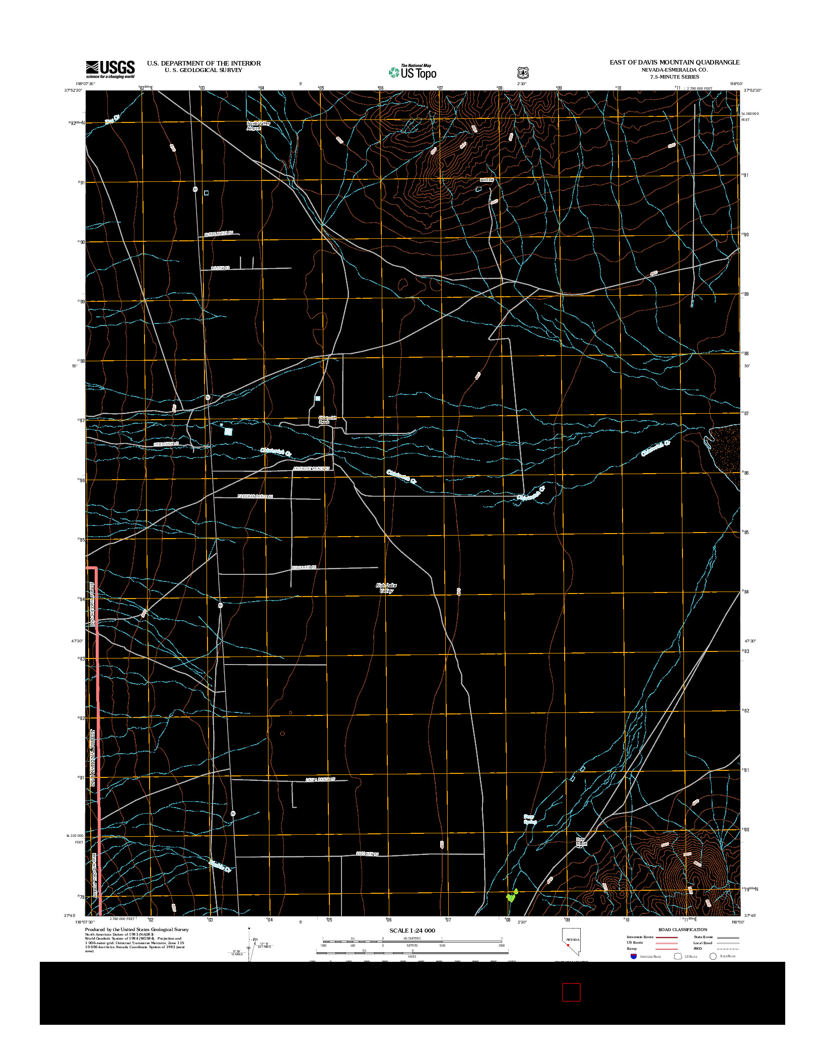 USGS US TOPO 7.5-MINUTE MAP FOR EAST OF DAVIS MOUNTAIN, NV 2012