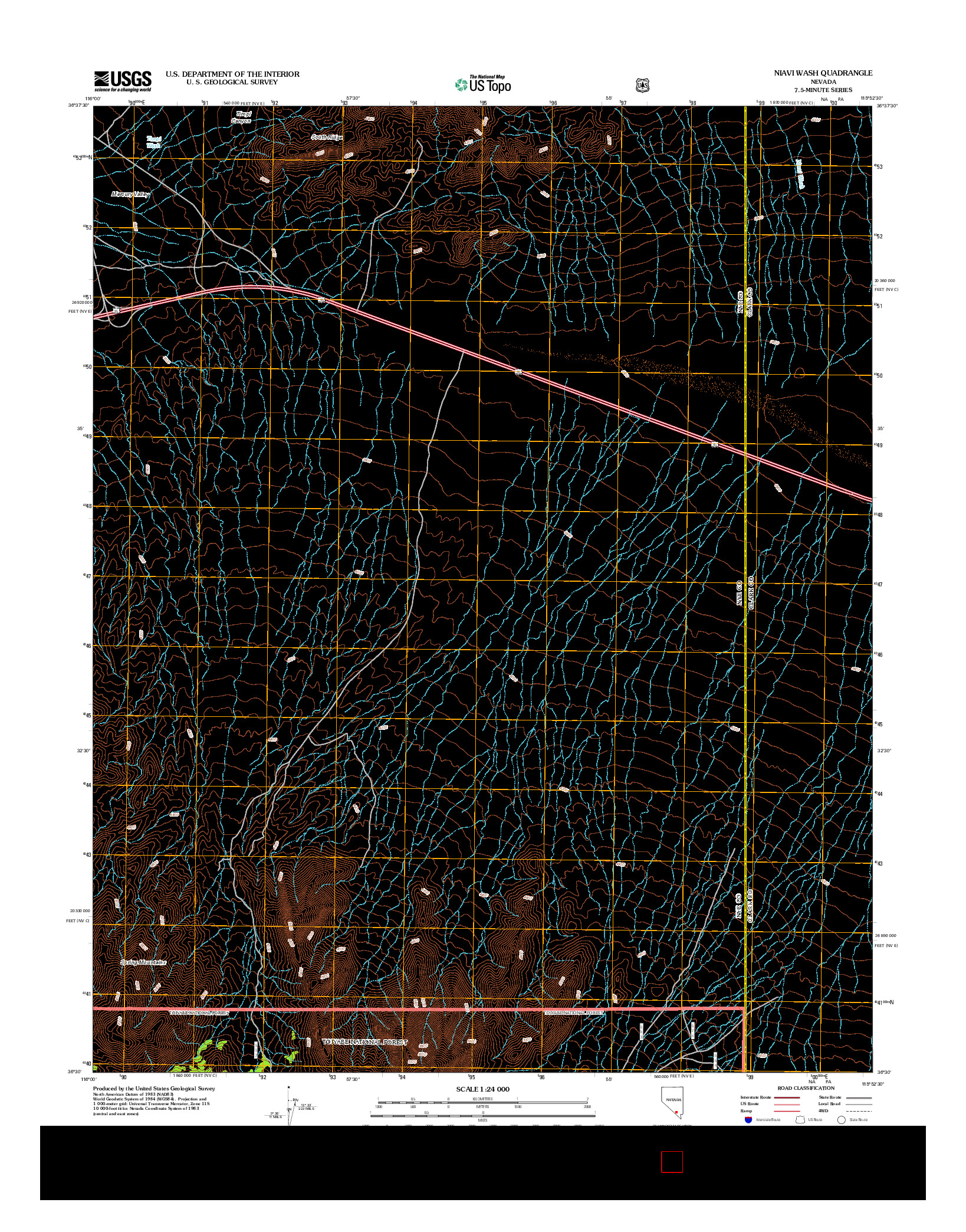 USGS US TOPO 7.5-MINUTE MAP FOR NIAVI WASH, NV 2012