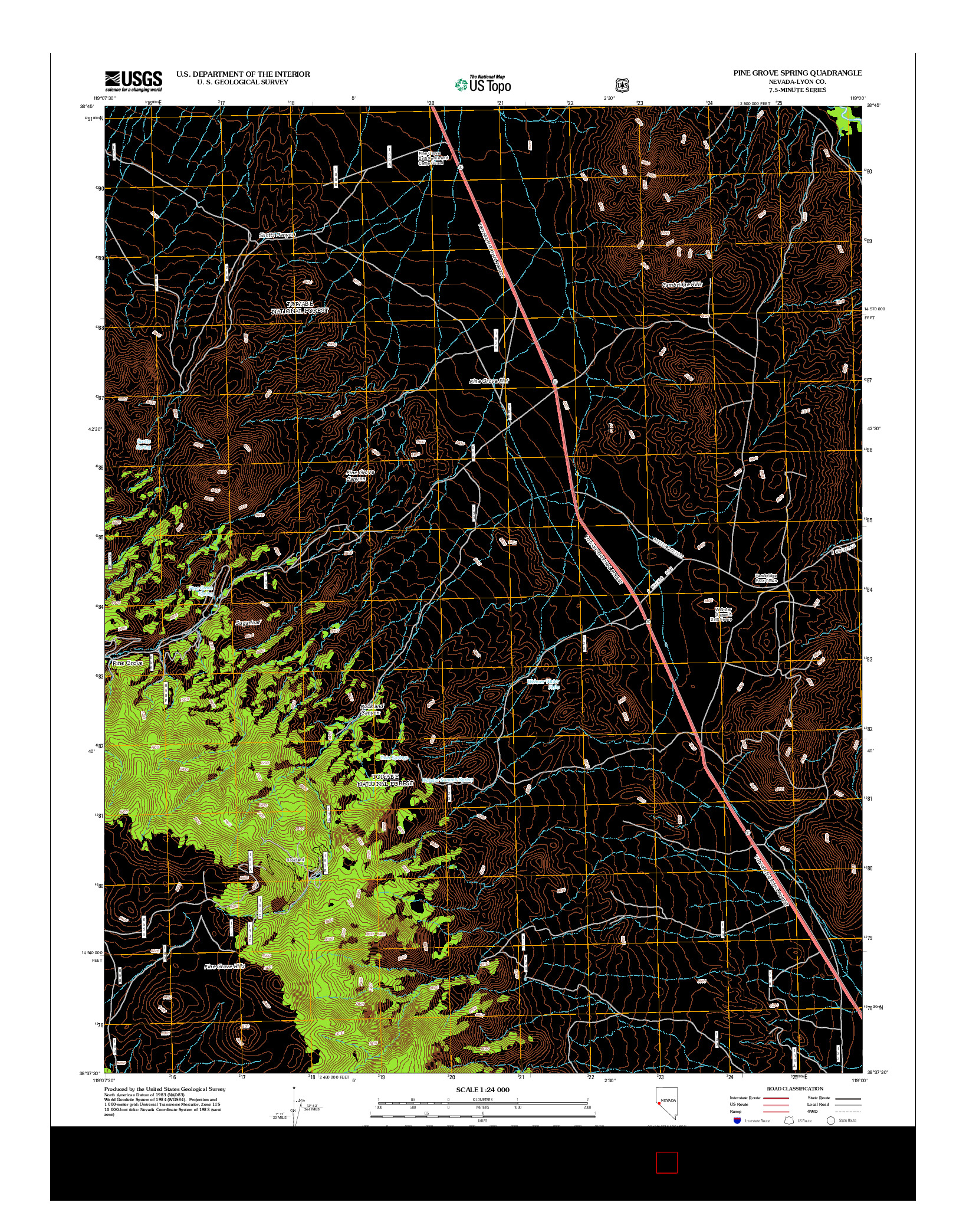USGS US TOPO 7.5-MINUTE MAP FOR PINE GROVE SPRING, NV 2012