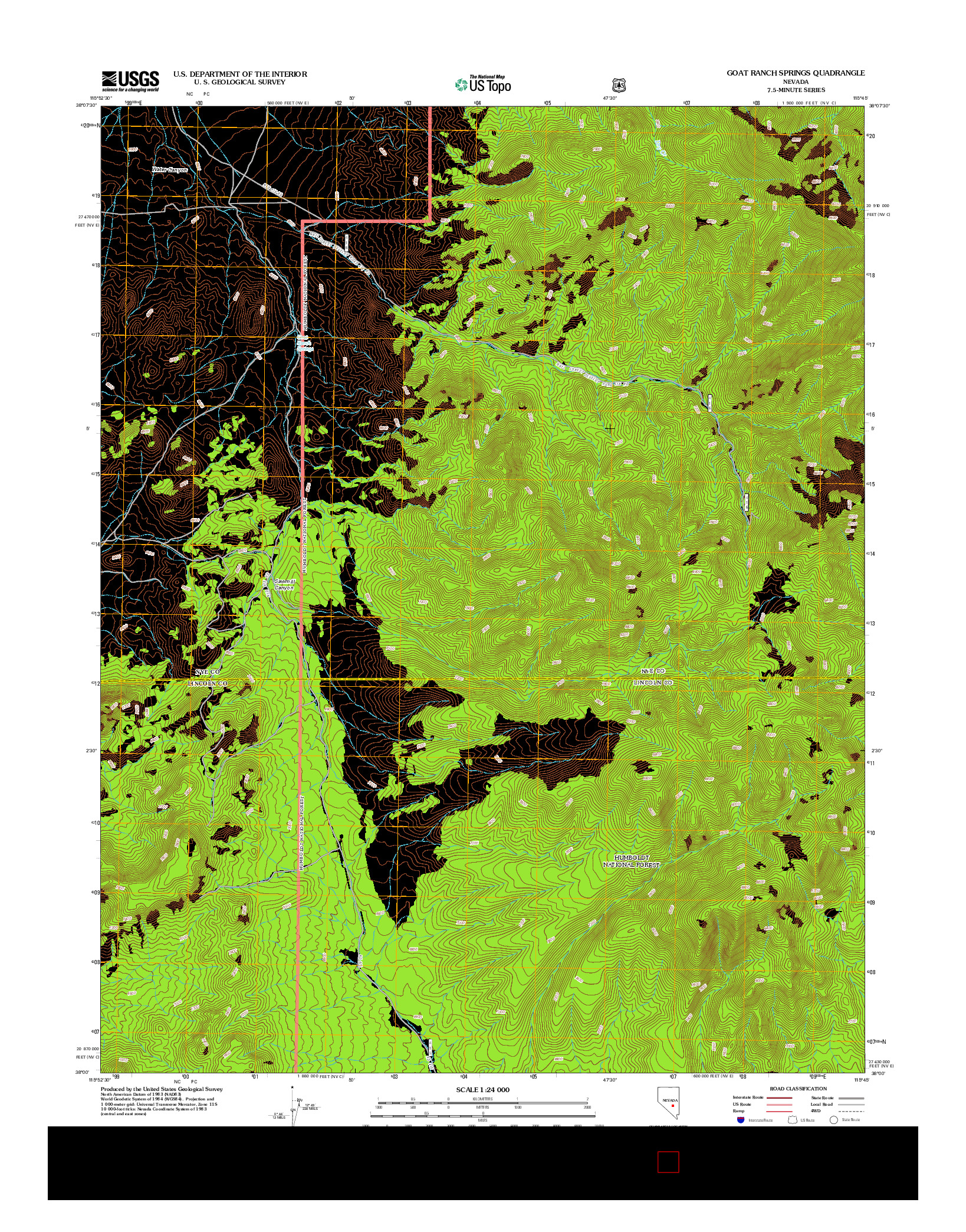 USGS US TOPO 7.5-MINUTE MAP FOR GOAT RANCH SPRINGS, NV 2012