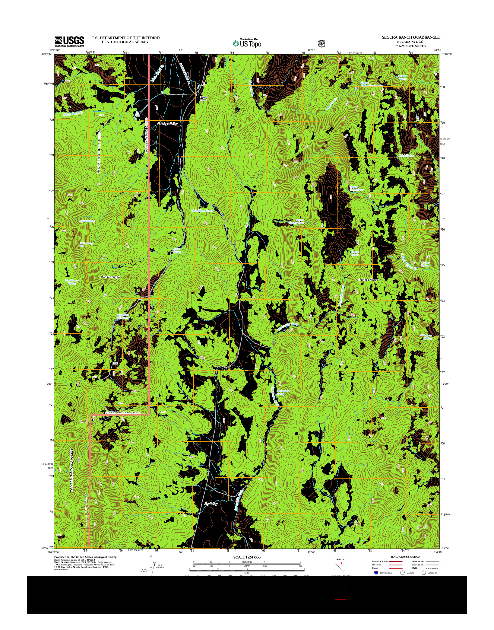 USGS US TOPO 7.5-MINUTE MAP FOR SEGURA RANCH, NV 2012