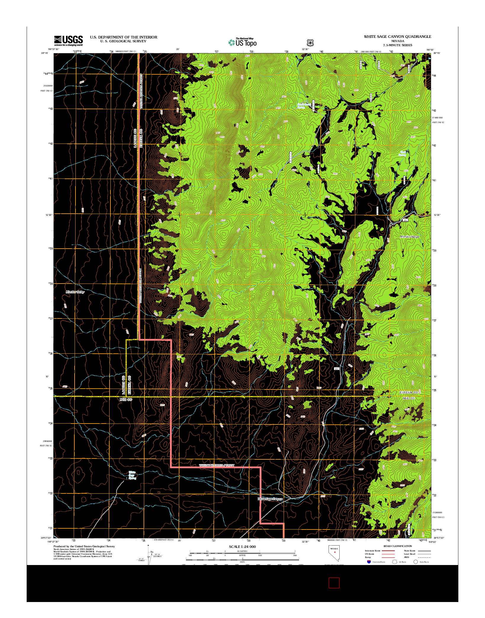 USGS US TOPO 7.5-MINUTE MAP FOR WHITE SAGE CANYON, NV 2012