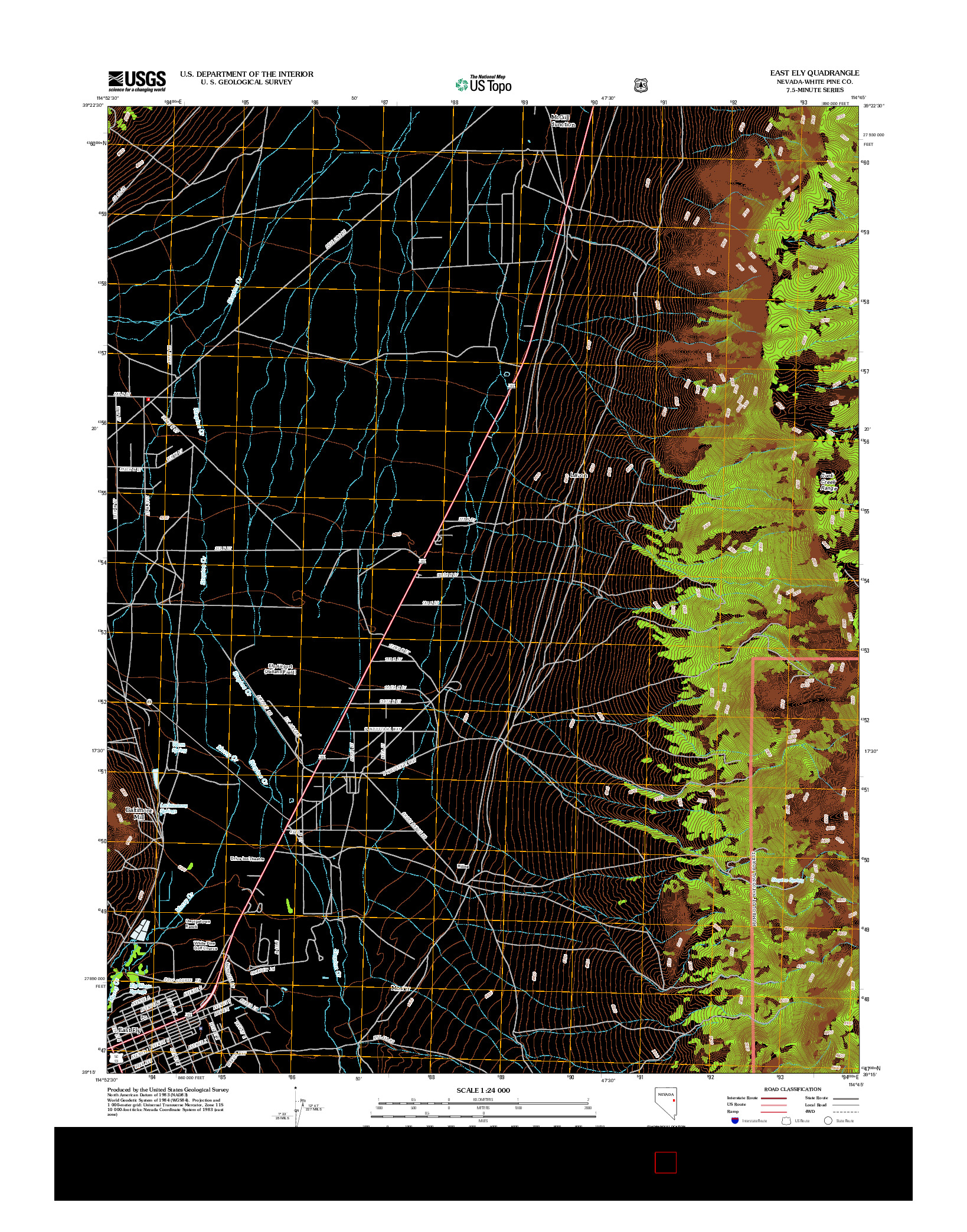 USGS US TOPO 7.5-MINUTE MAP FOR EAST ELY, NV 2012