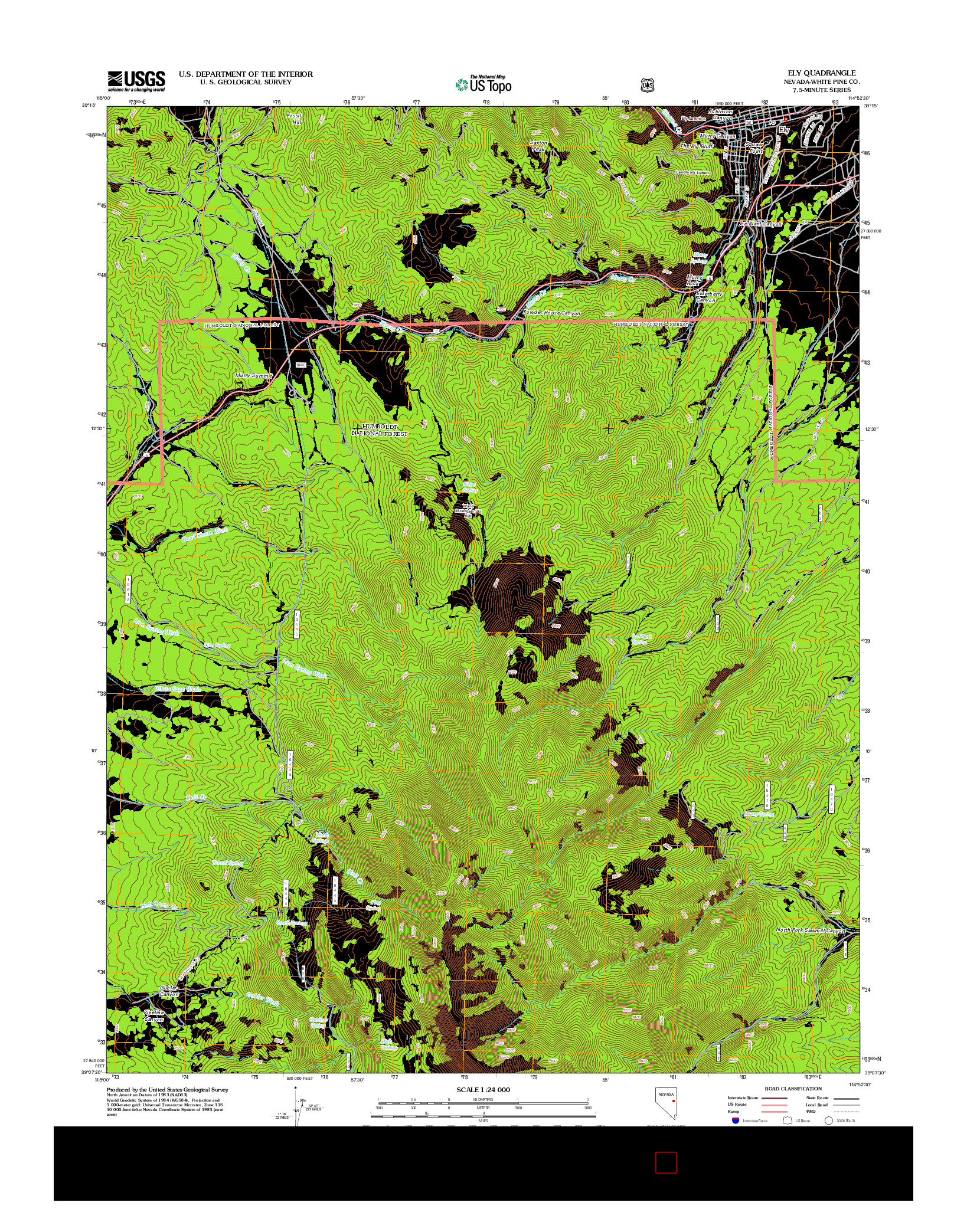 USGS US TOPO 7.5-MINUTE MAP FOR ELY, NV 2012