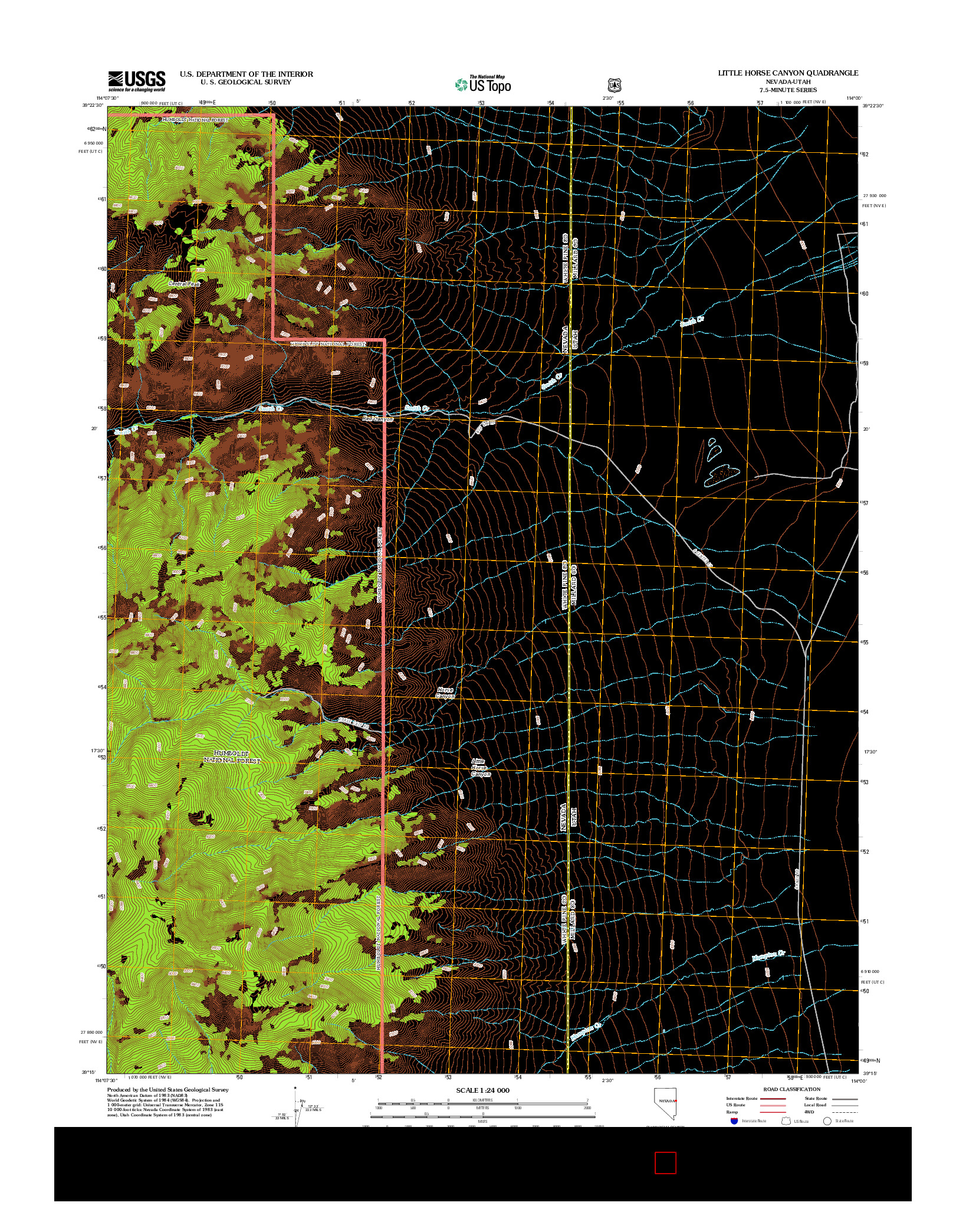 USGS US TOPO 7.5-MINUTE MAP FOR LITTLE HORSE CANYON, NV-UT 2012