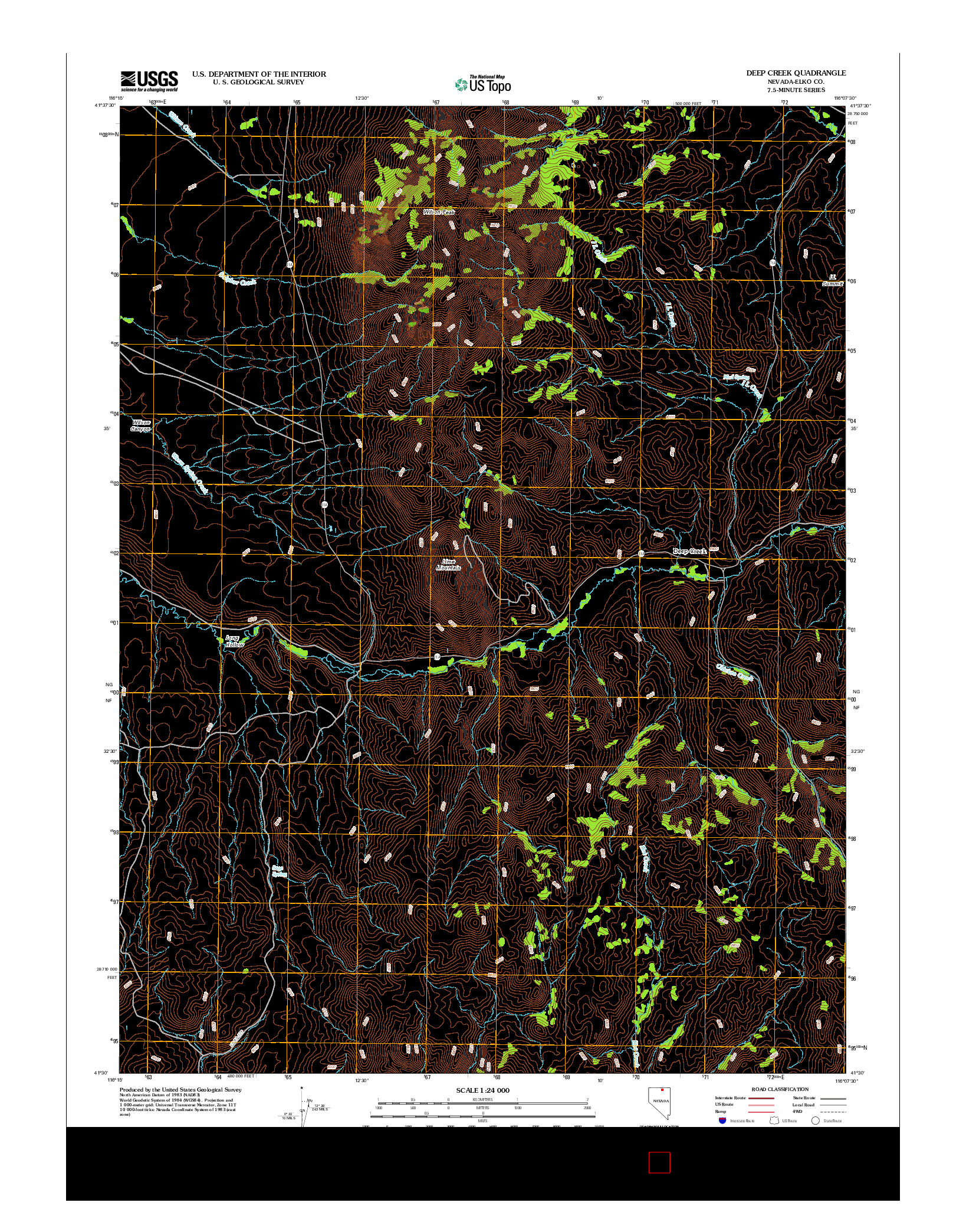 USGS US TOPO 7.5-MINUTE MAP FOR DEEP CREEK, NV 2012