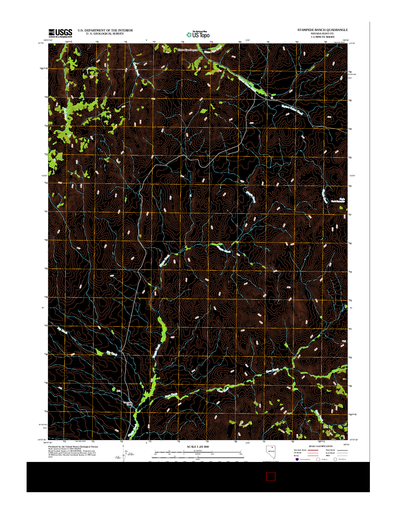 USGS US TOPO 7.5-MINUTE MAP FOR STAMPEDE RANCH, NV 2012