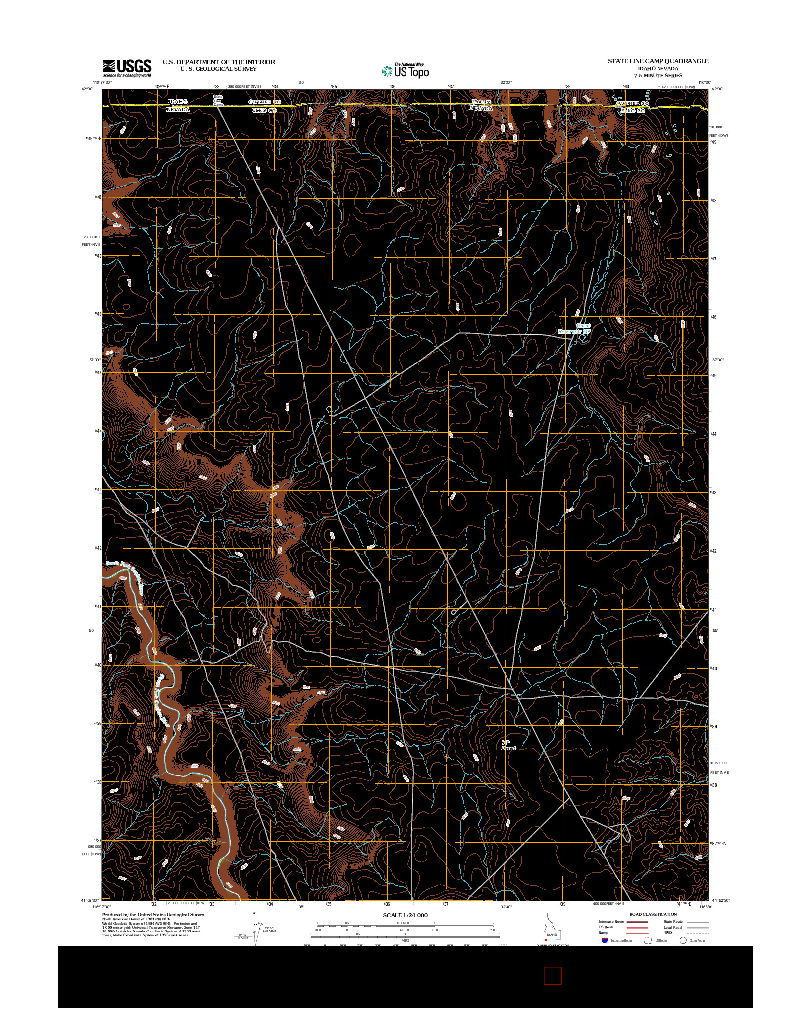 USGS US TOPO 7.5-MINUTE MAP FOR STATE LINE CAMP, ID-NV 2012