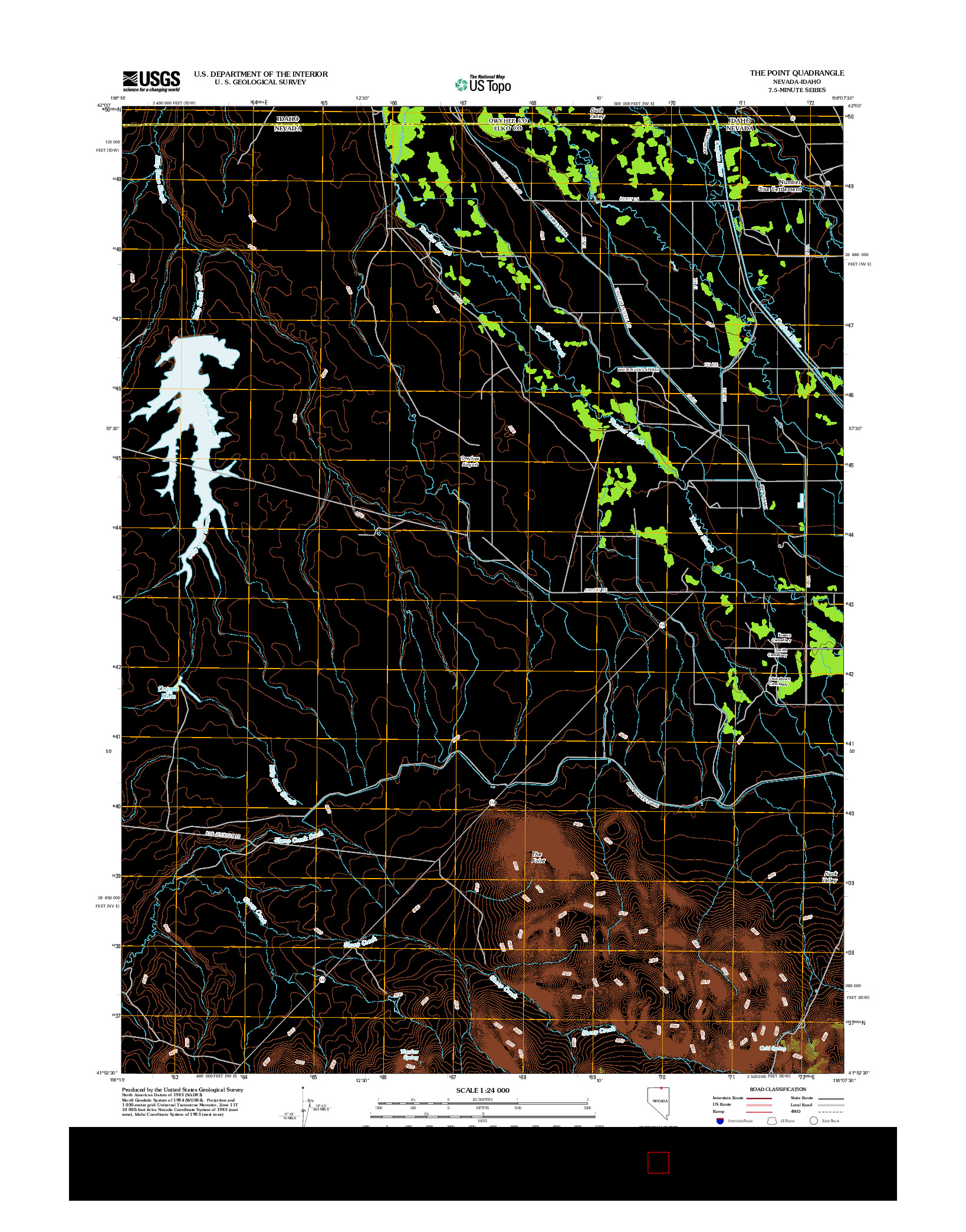 USGS US TOPO 7.5-MINUTE MAP FOR THE POINT, NV-ID 2012