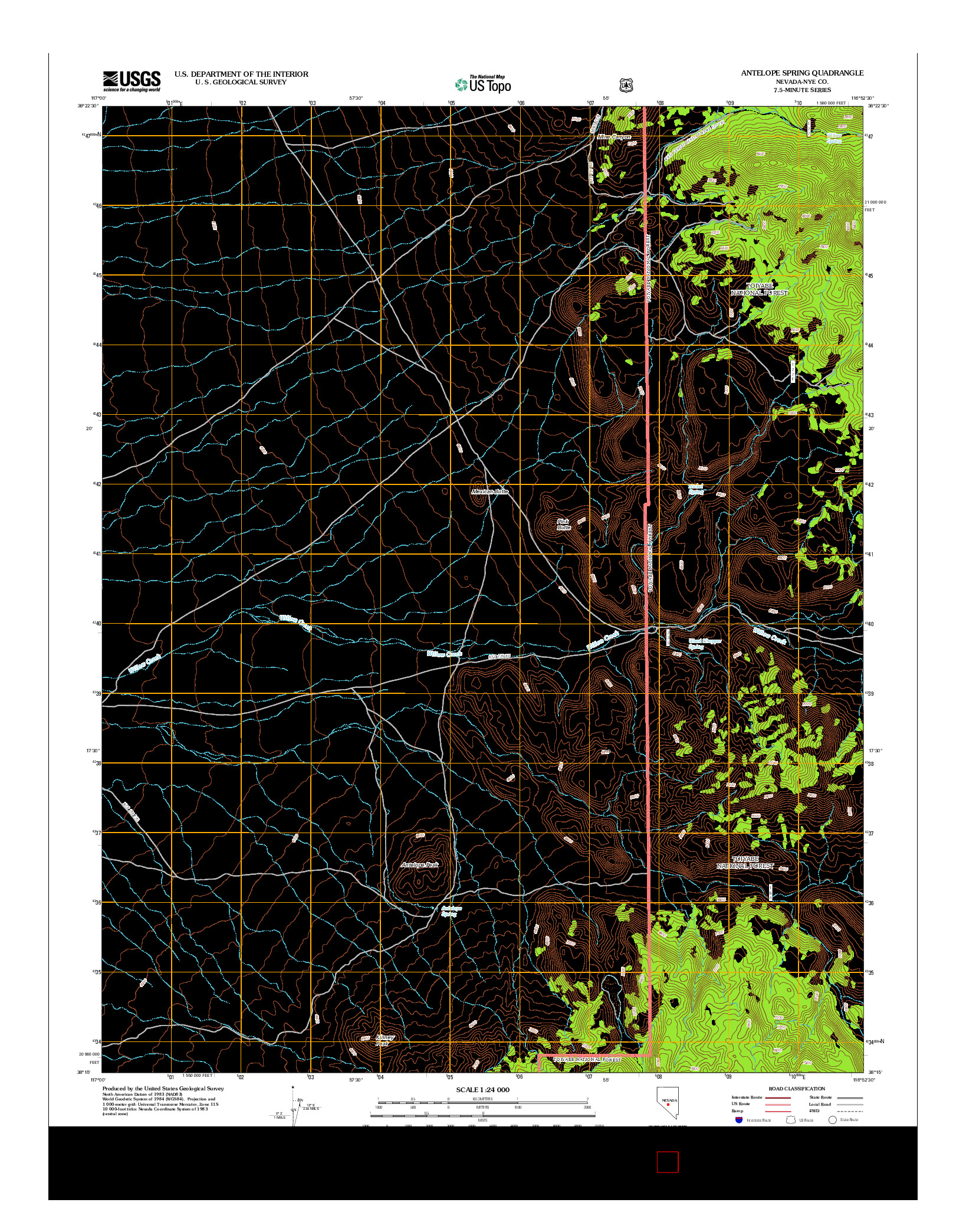 USGS US TOPO 7.5-MINUTE MAP FOR ANTELOPE SPRING, NV 2012