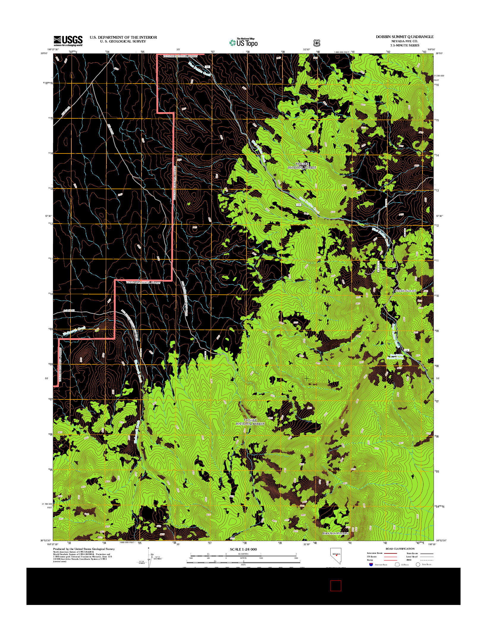 USGS US TOPO 7.5-MINUTE MAP FOR DOBBIN SUMMIT, NV 2012