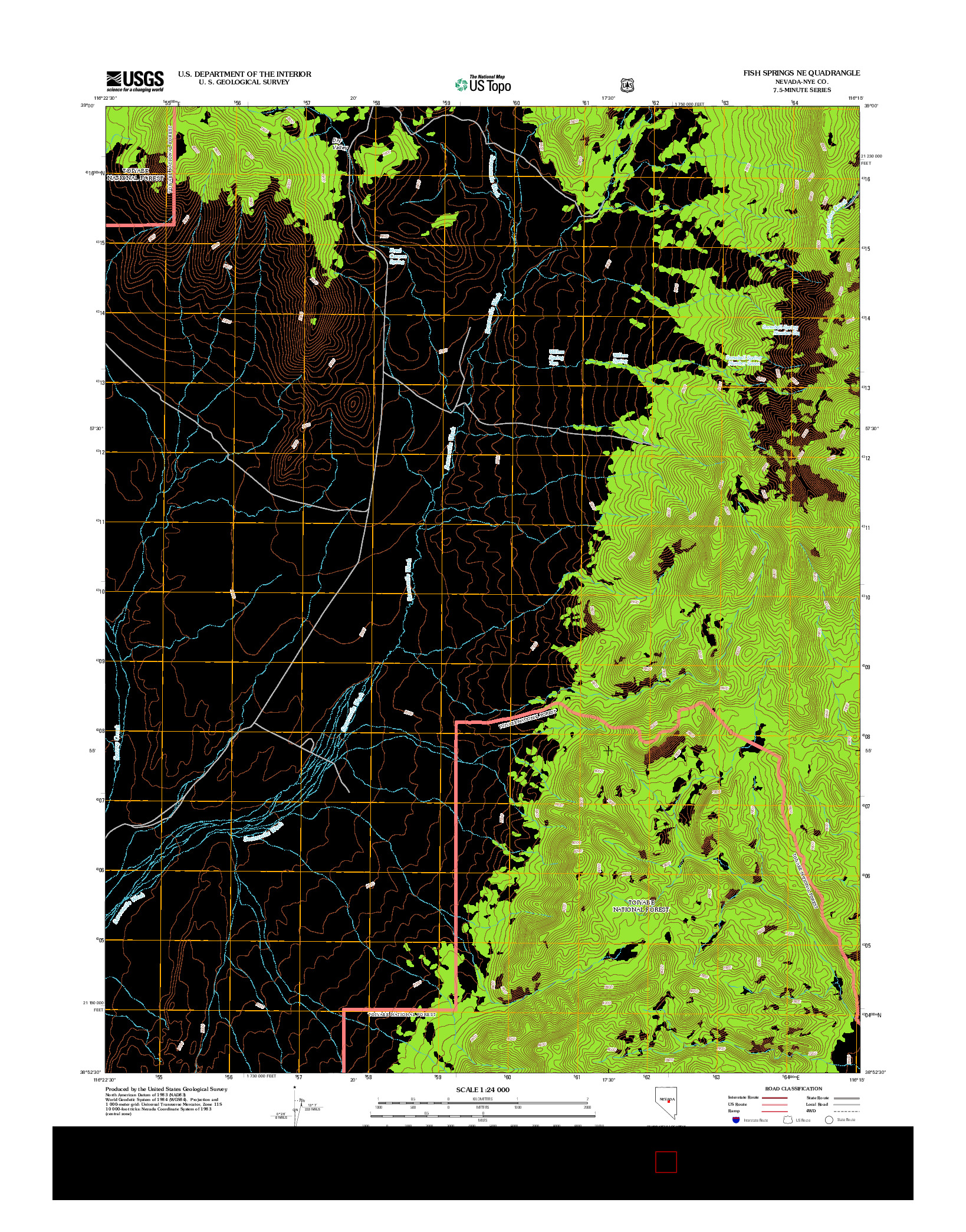 USGS US TOPO 7.5-MINUTE MAP FOR FISH SPRINGS NE, NV 2012