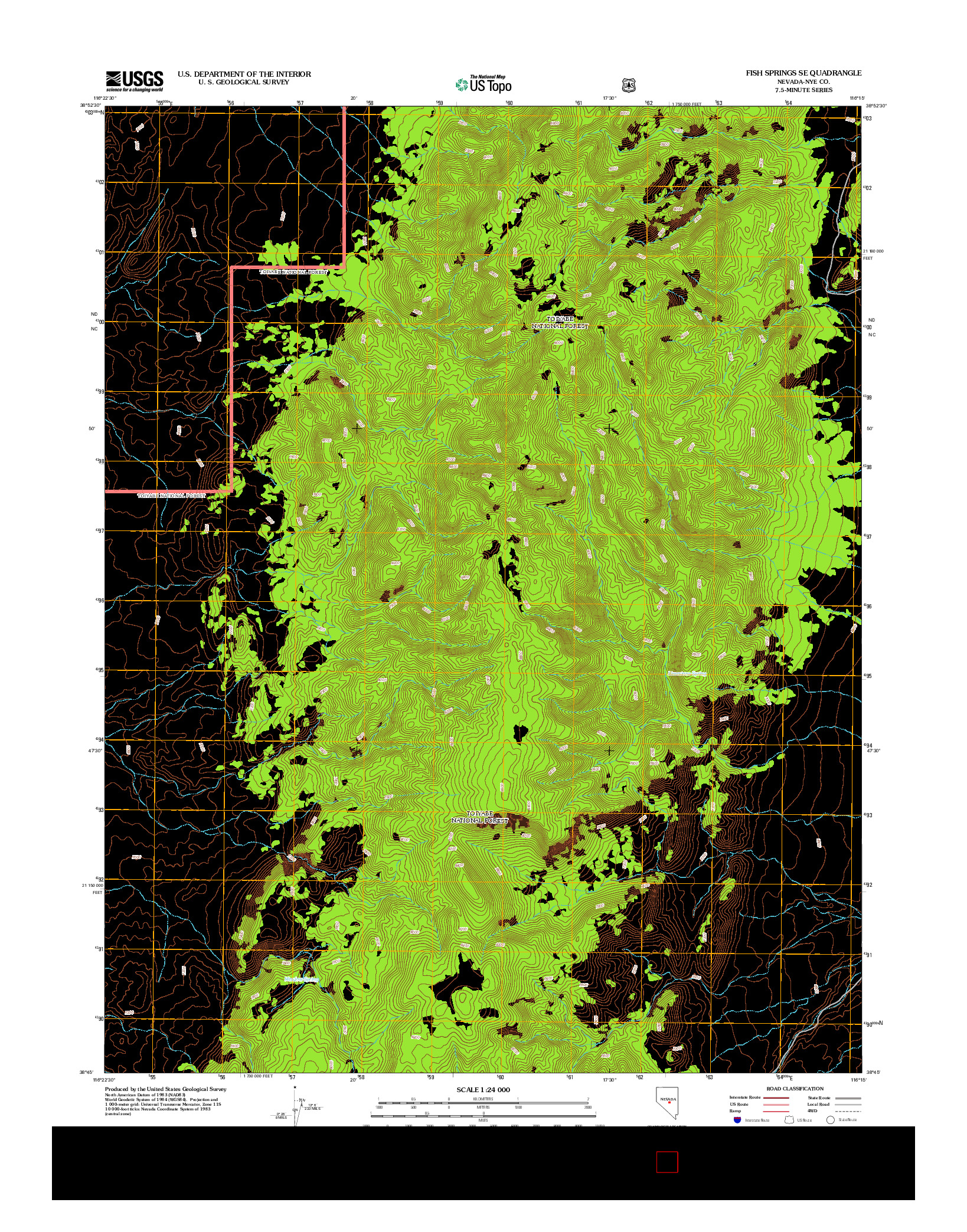 USGS US TOPO 7.5-MINUTE MAP FOR FISH SPRINGS SE, NV 2012