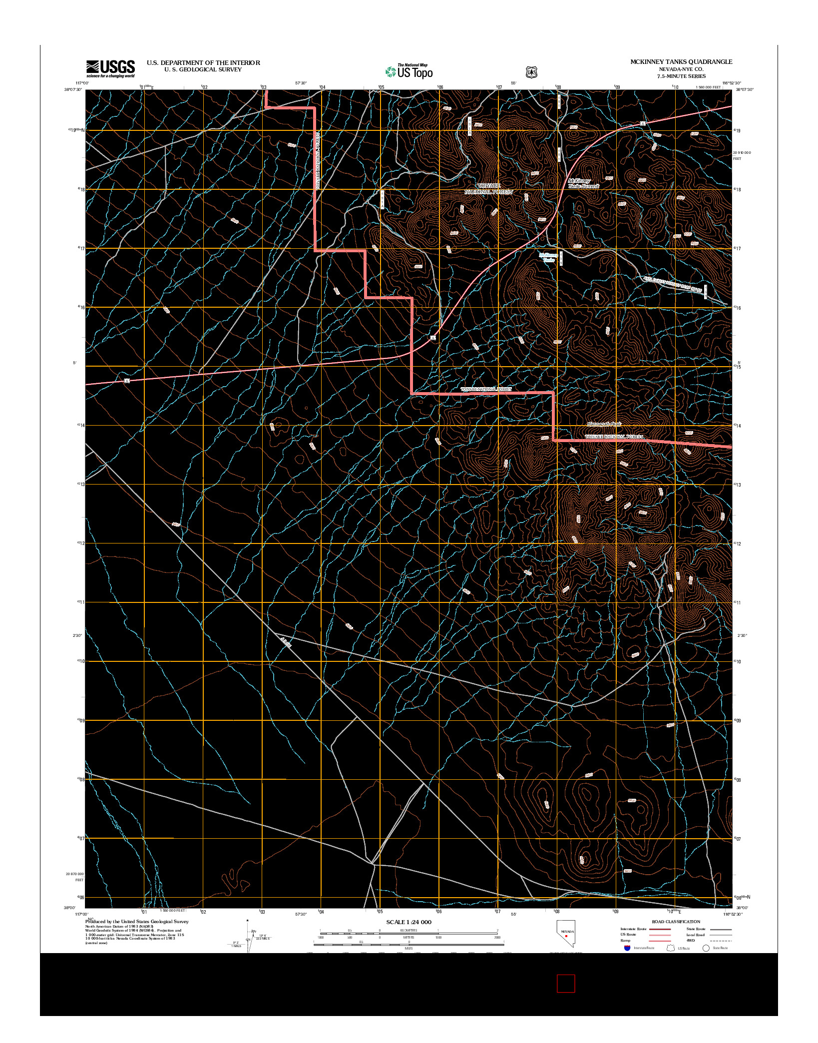 USGS US TOPO 7.5-MINUTE MAP FOR MCKINNEY TANKS, NV 2012