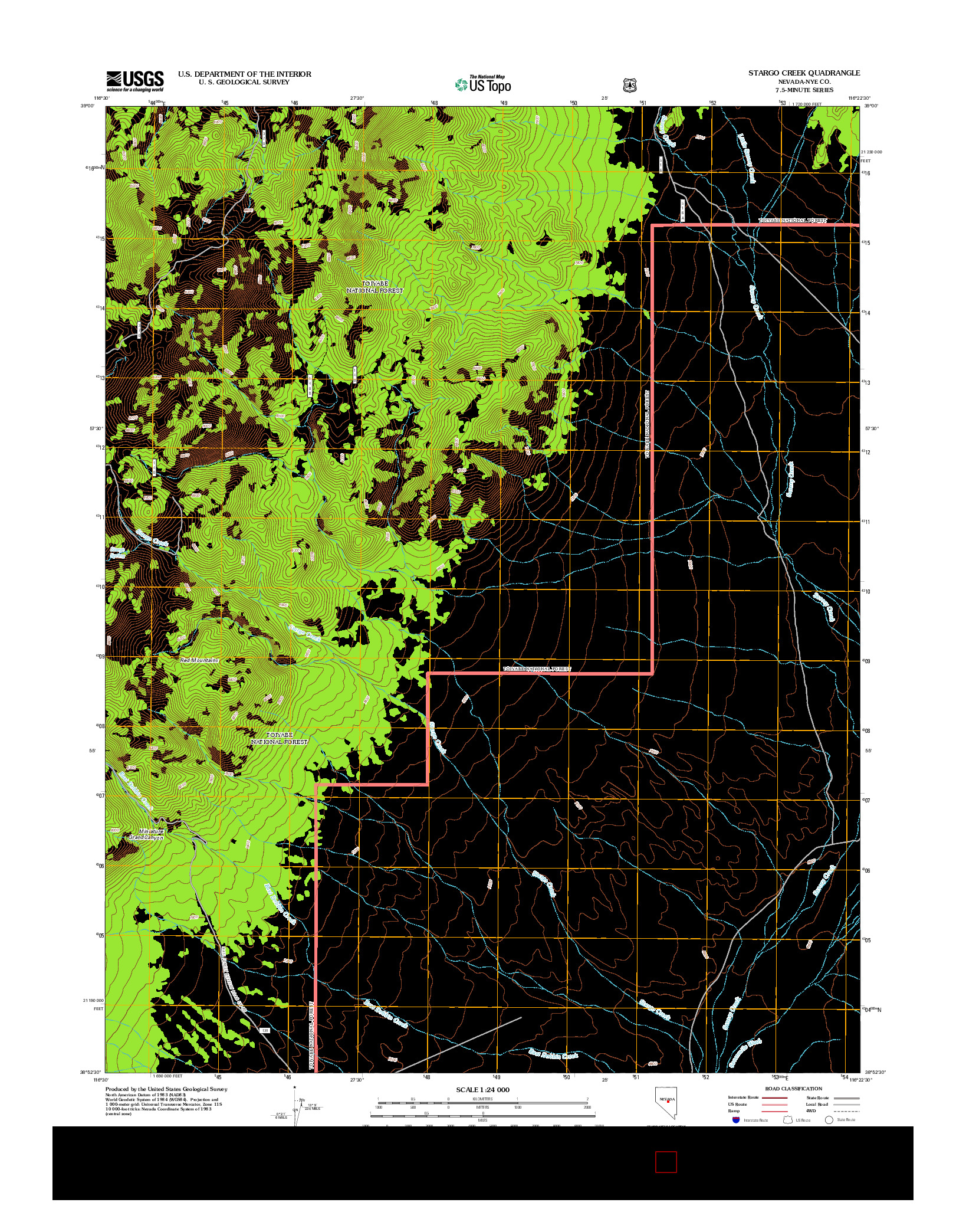 USGS US TOPO 7.5-MINUTE MAP FOR STARGO CREEK, NV 2012