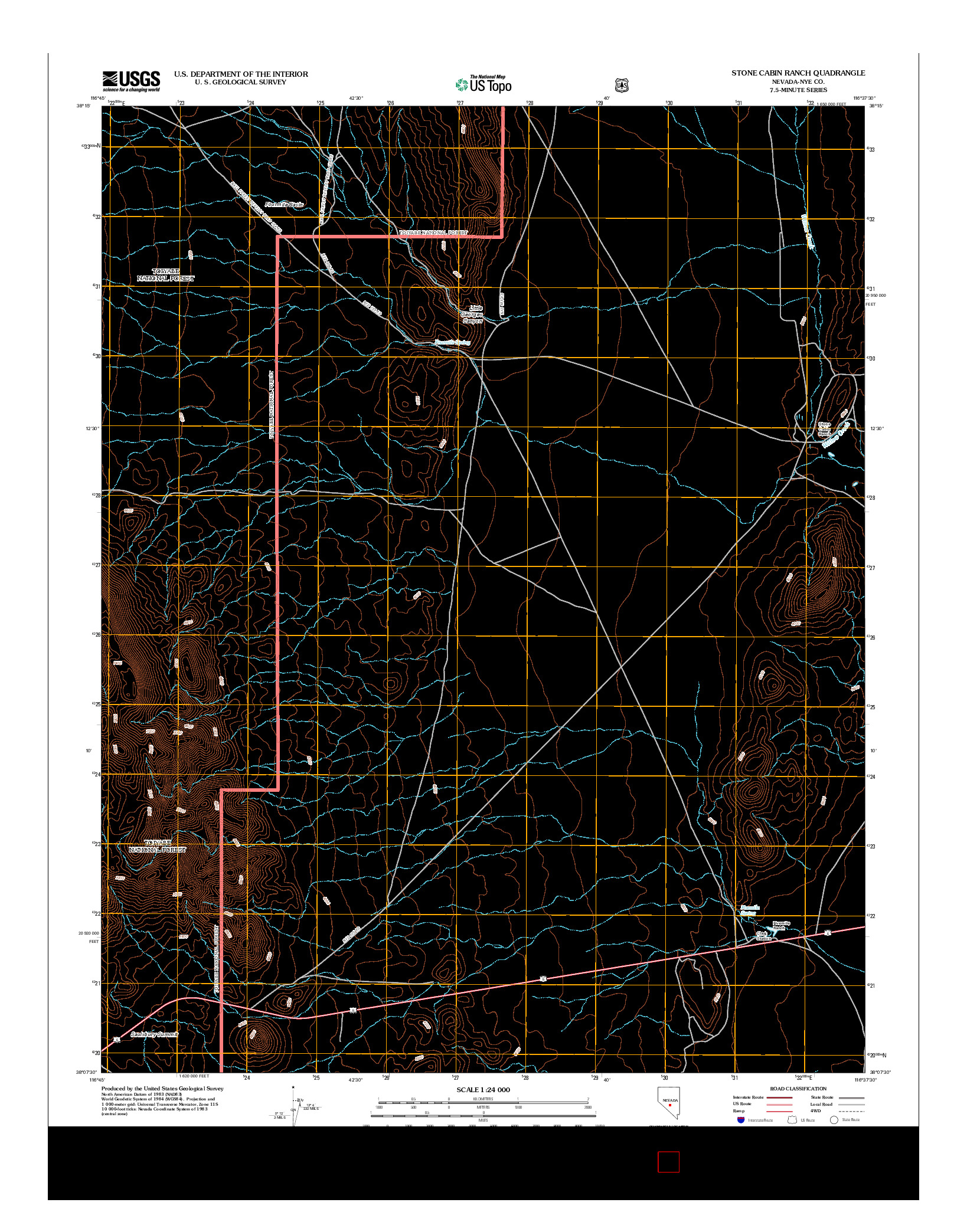 USGS US TOPO 7.5-MINUTE MAP FOR STONE CABIN RANCH, NV 2012