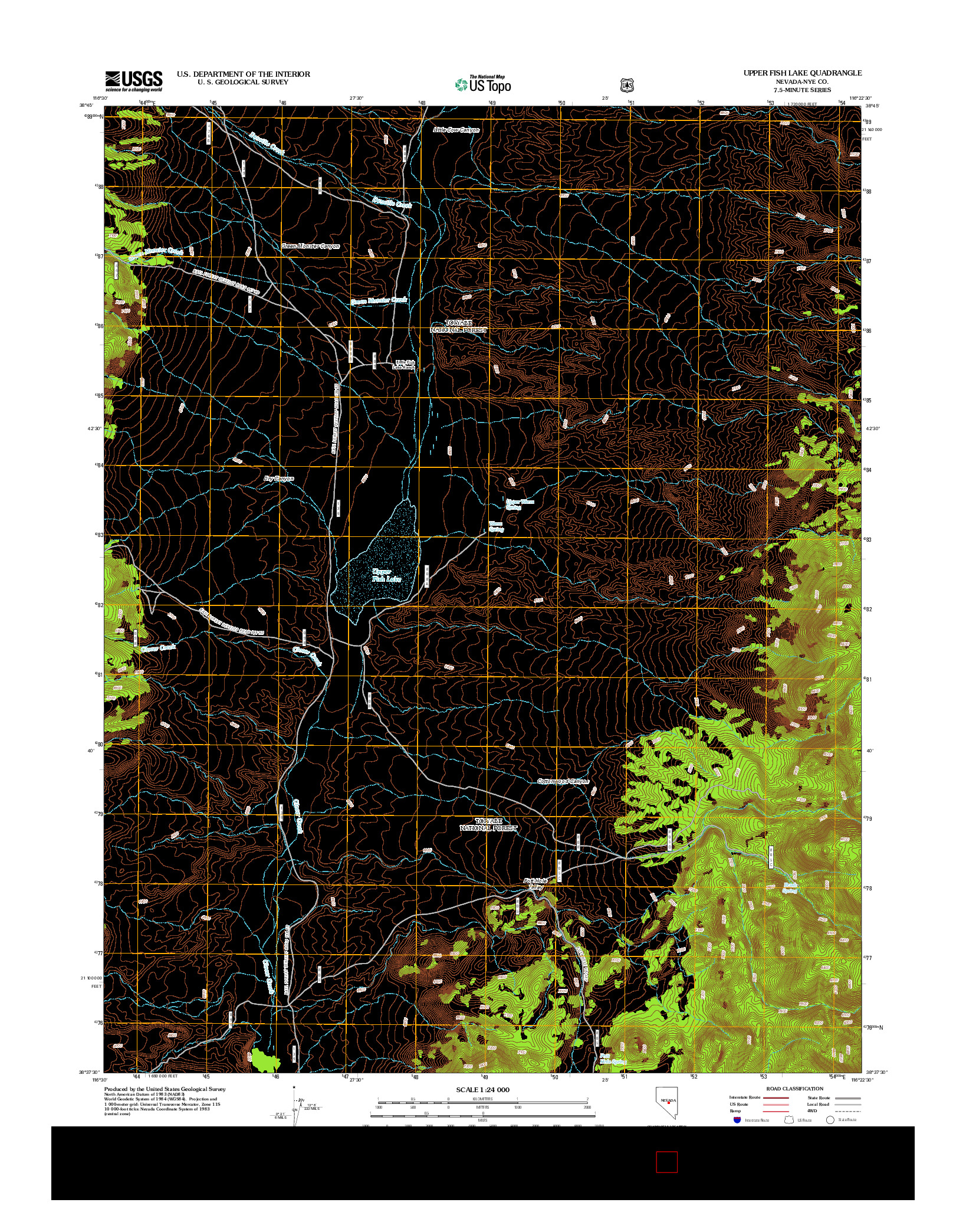 USGS US TOPO 7.5-MINUTE MAP FOR UPPER FISH LAKE, NV 2012