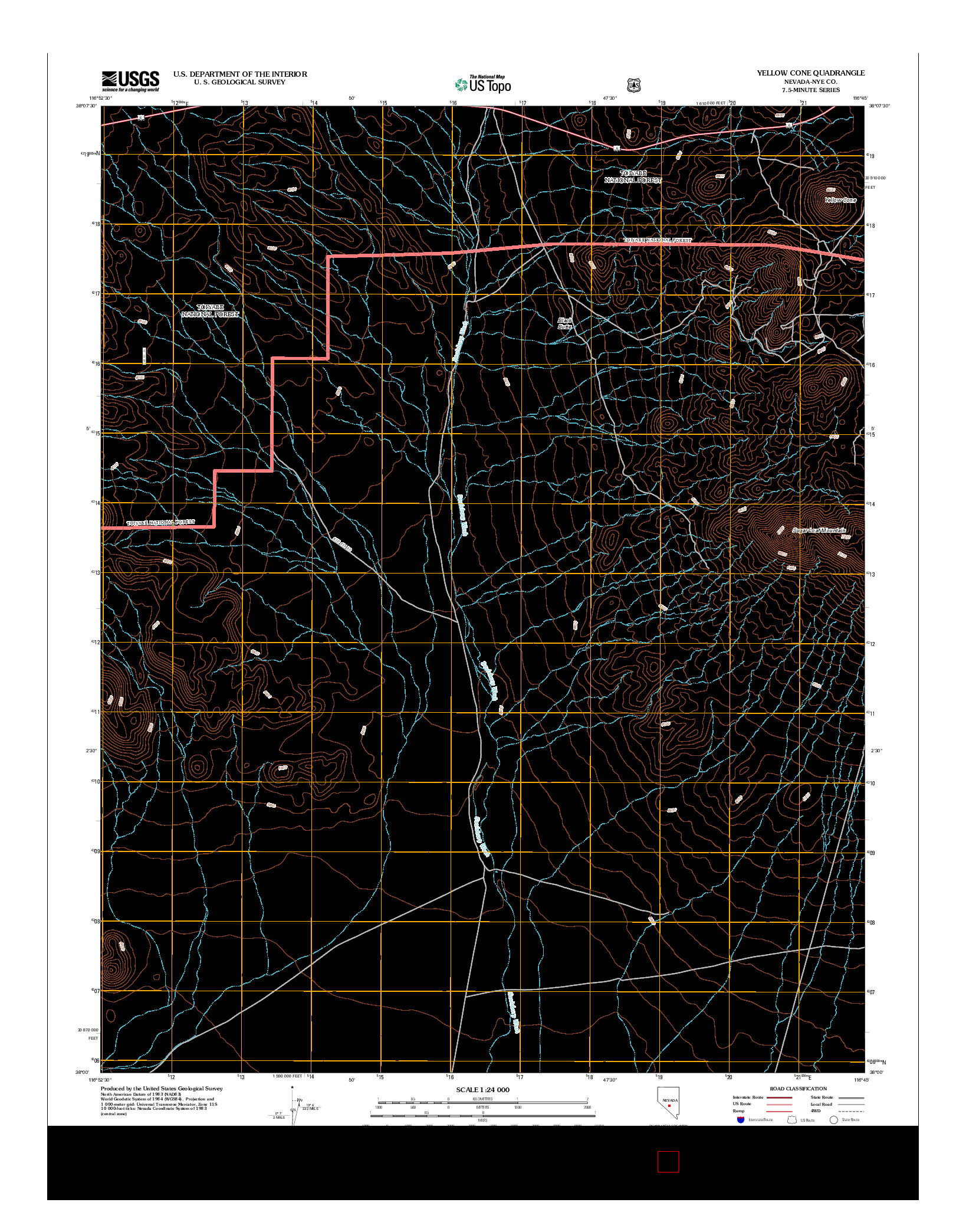 USGS US TOPO 7.5-MINUTE MAP FOR YELLOW CONE, NV 2012