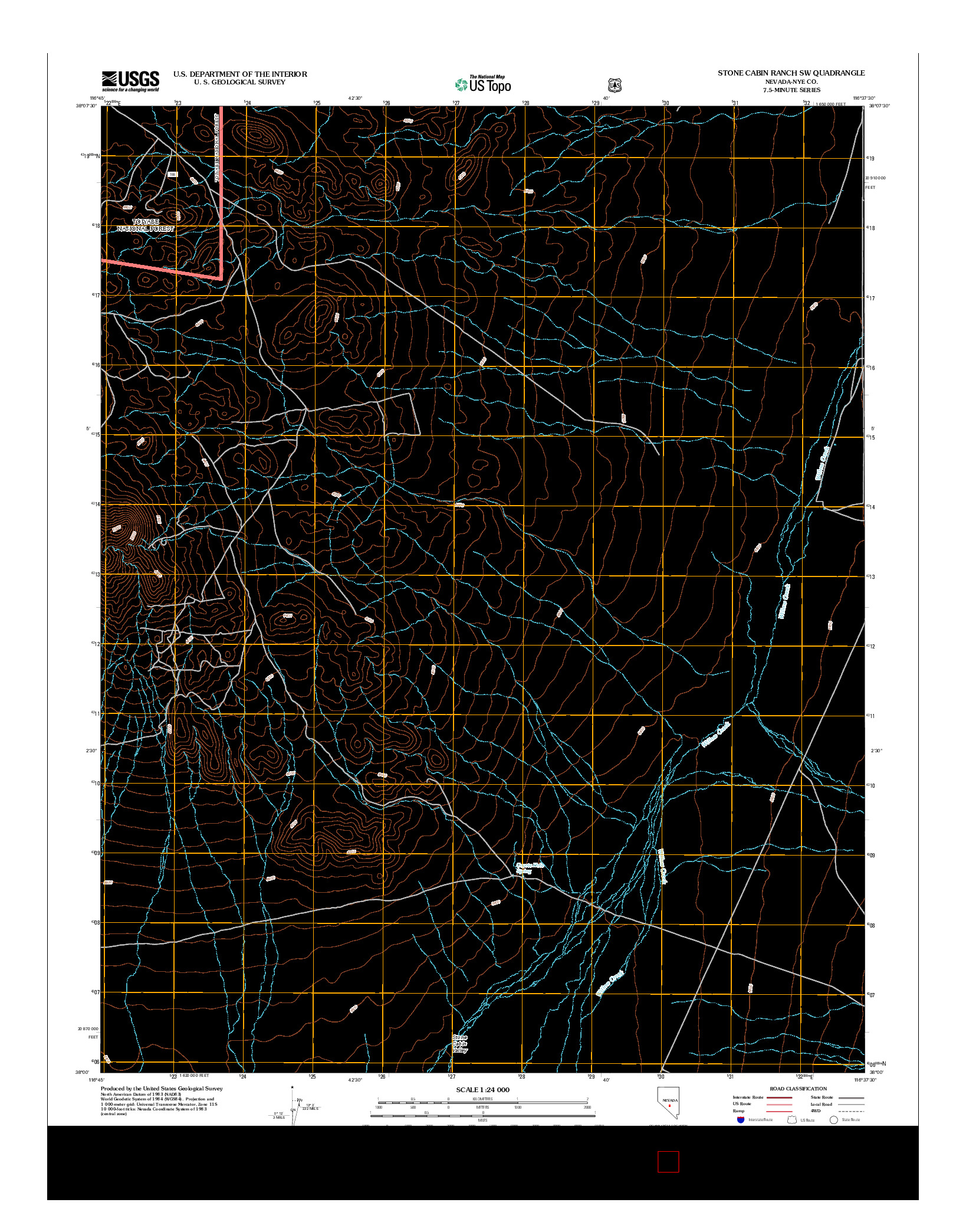 USGS US TOPO 7.5-MINUTE MAP FOR STONE CABIN RANCH SW, NV 2012